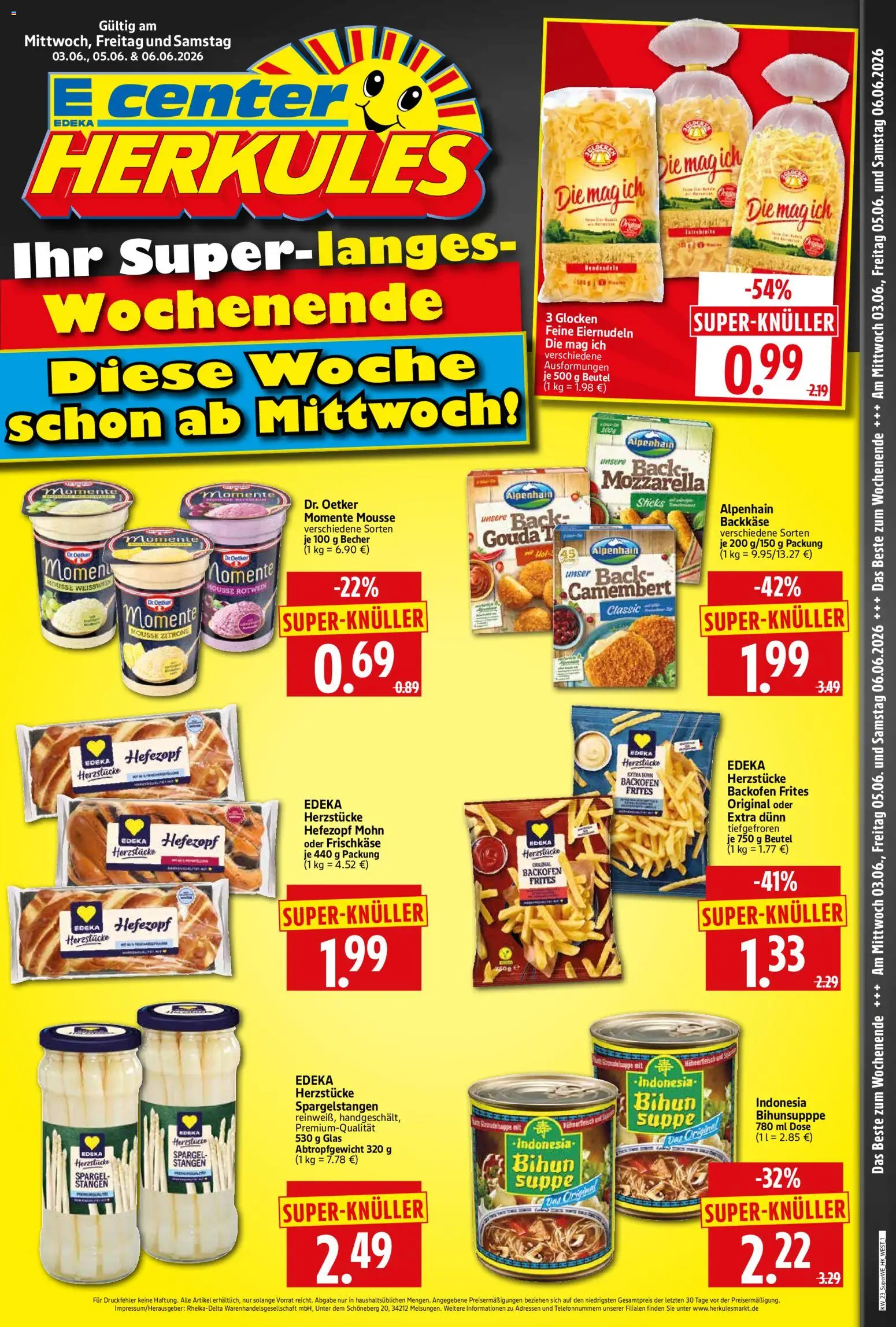 HERKULES Sonderbeilage – gültig ab 03.06.2026 | Seite: 1 | Produkte: Mozzarella, Spargel, Zitrone, Backofen