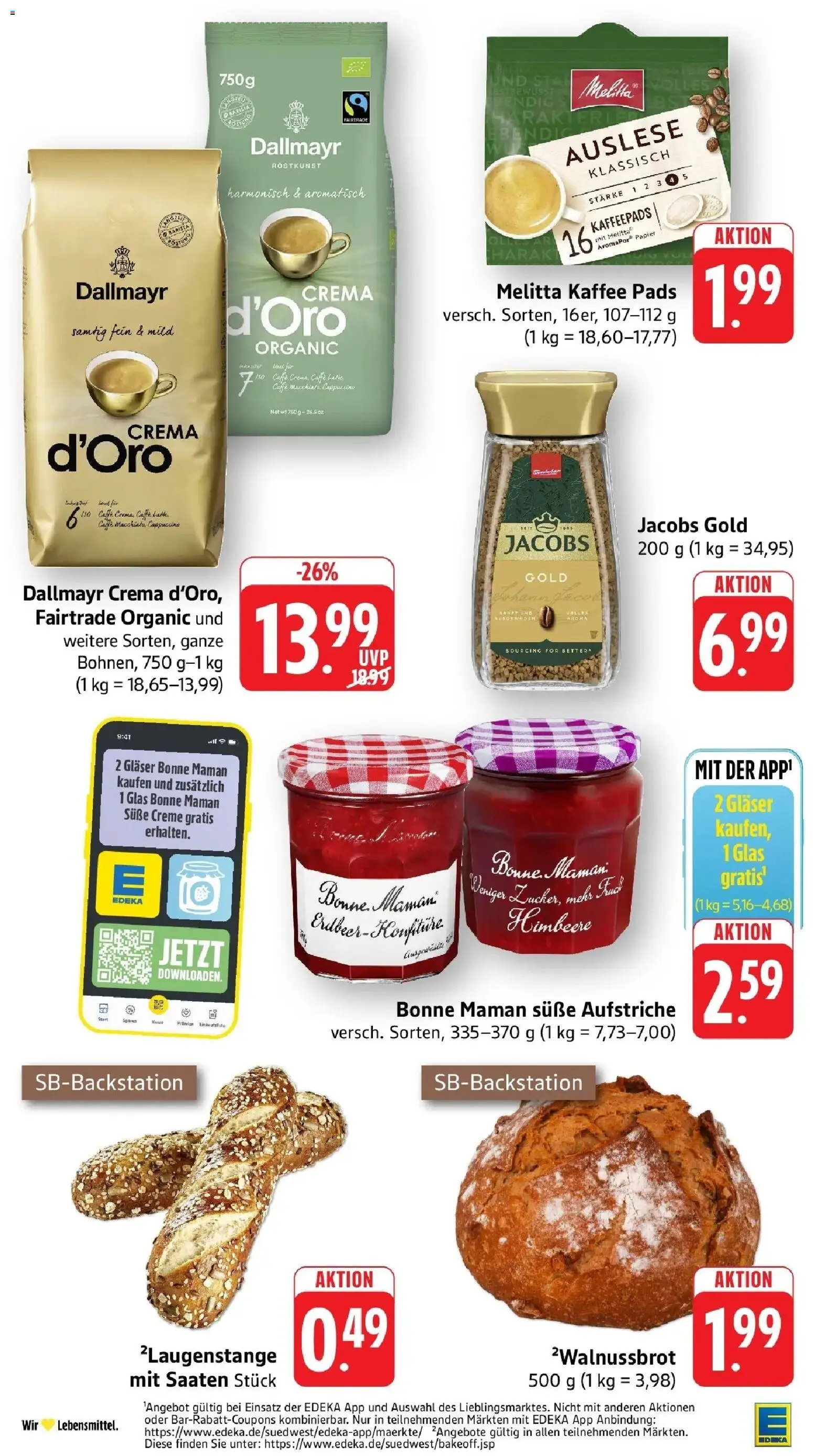 Edeka Prospekt Wolfach (ab 10.08.2026) » Angebote Online | Seite: 19 | Produkte: Kaffeepads, Creme, Dallmayr, Bonne maman