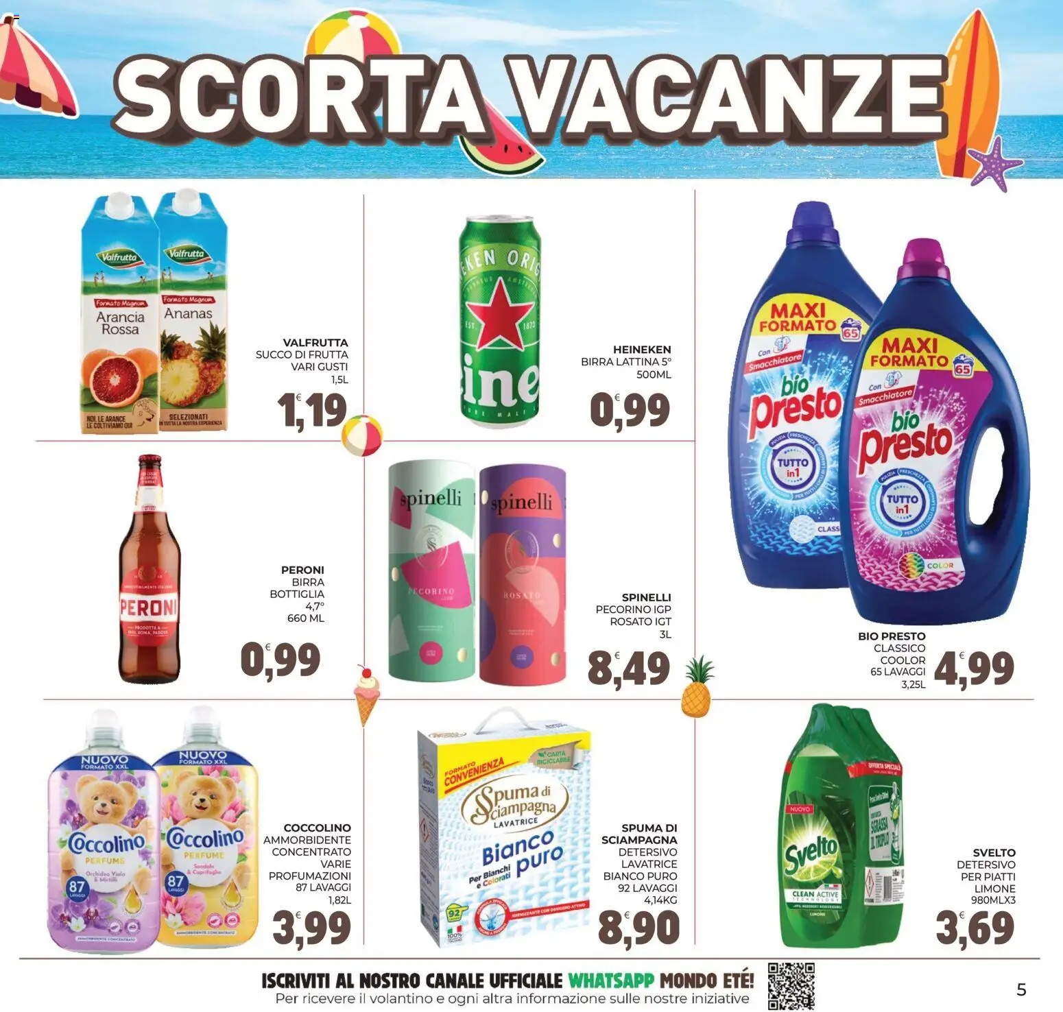 Volantino Eté del 16/07/2026 | Pagina: 5 | Prodotti: Frutta, Lavatrice, Mais, Heineken