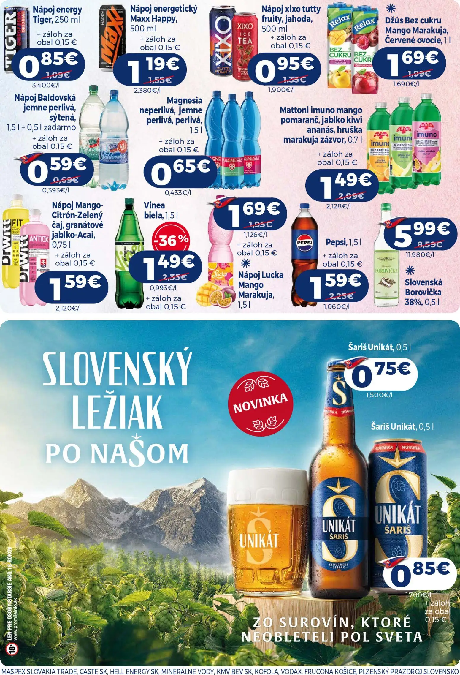 Nové Milk Agro akcie – leták je platný od 19.08.2026 | Strana: 14 | Produkty: Kiwi, Mango, Baldovská, Vinea