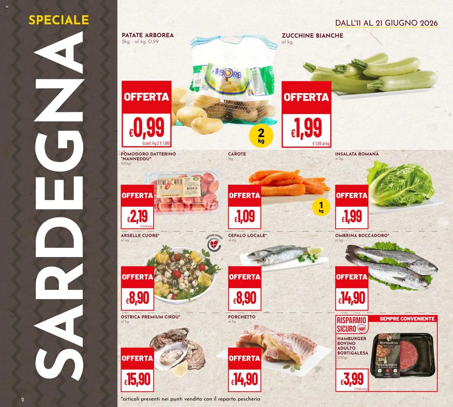 Volantino Pan del 11.06.2026 | Pagina: 2 | Prodotti: Insalata, Pomodoro, Carote, Zucchine