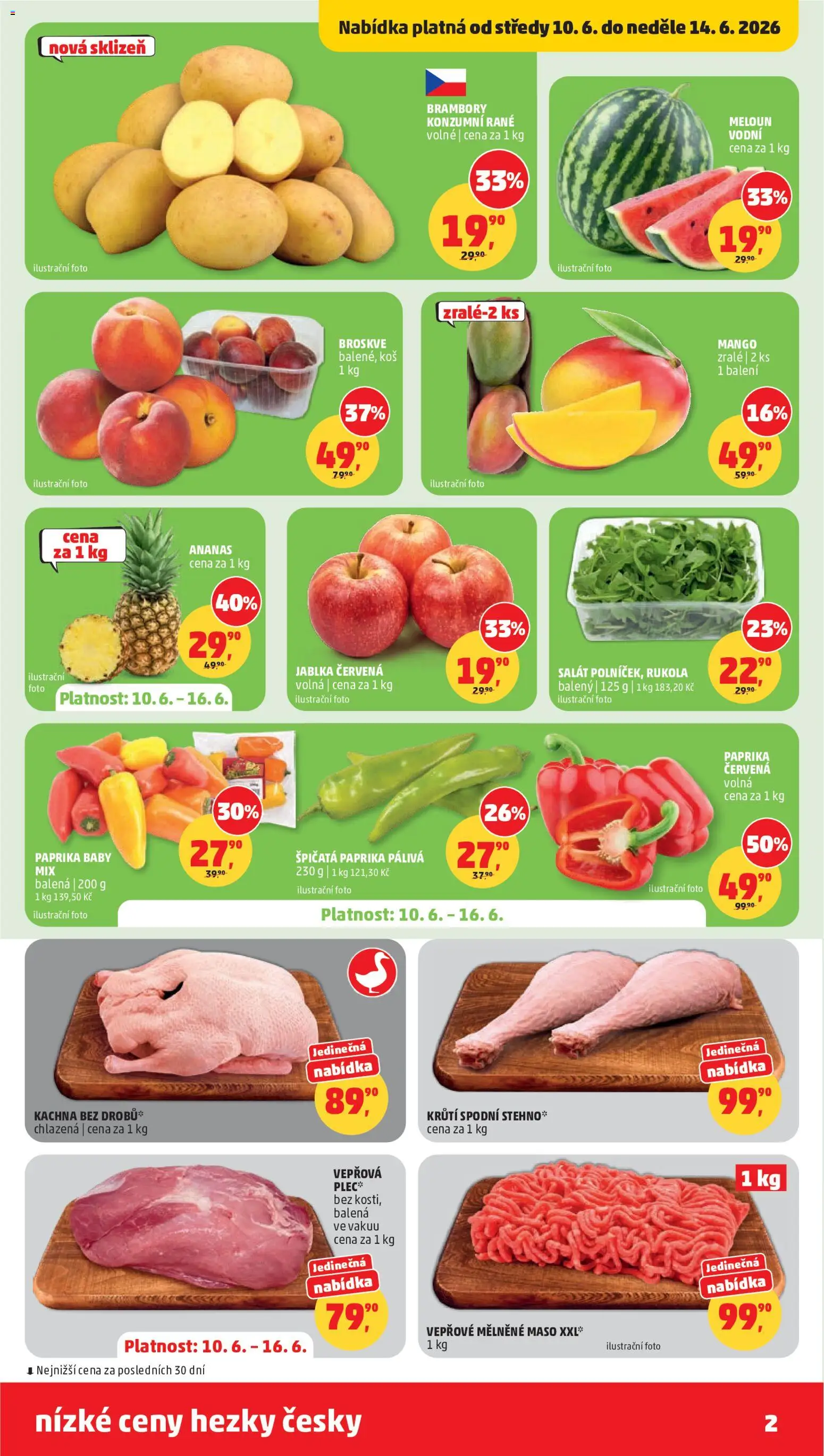 Penny Market leták od 10.06.2026 | Strana: 2 | Produkty: Jablka, Ananas, Salát, Paprika červená
