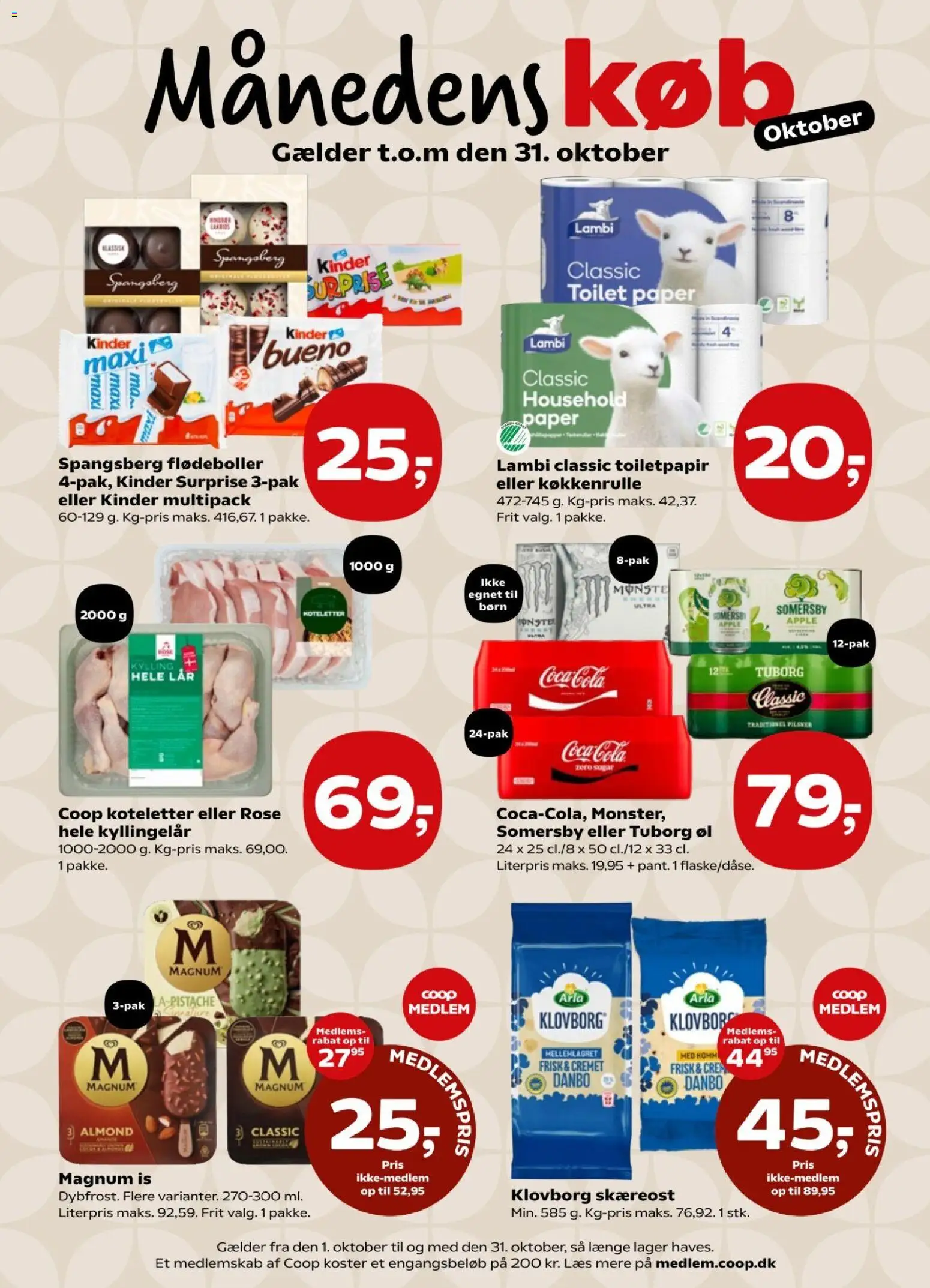 Super Brugsen tilbudsavis – gyldig fra 23/10/2026 | Side: 34 | Produkter: Koteletter, Coca Cola, Flødeboller, Is