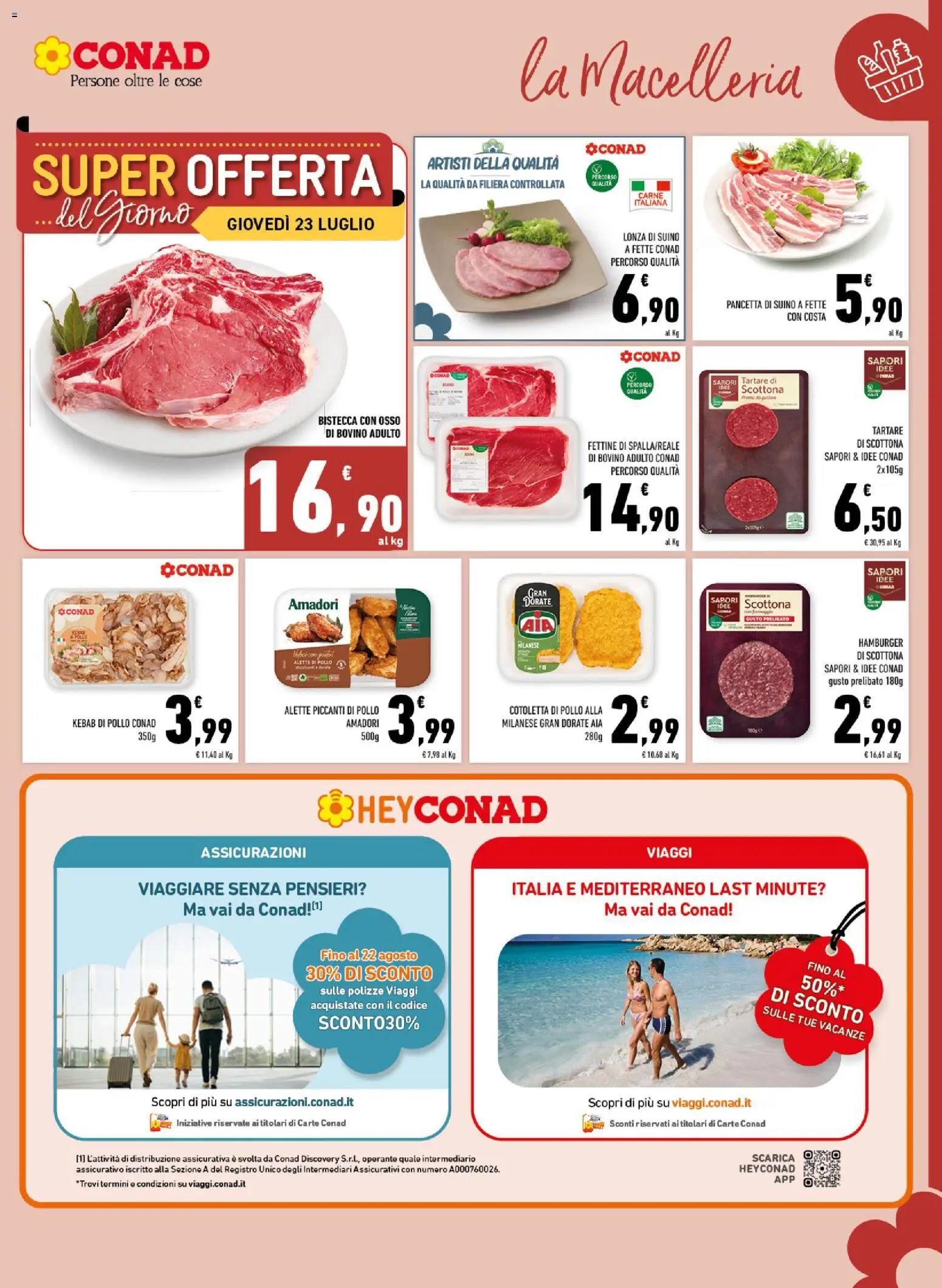 Volantino Conad del 16/07/2026 | Pagina: 5 | Prodotti: Bovino, Pollo, Suino, Hamburger