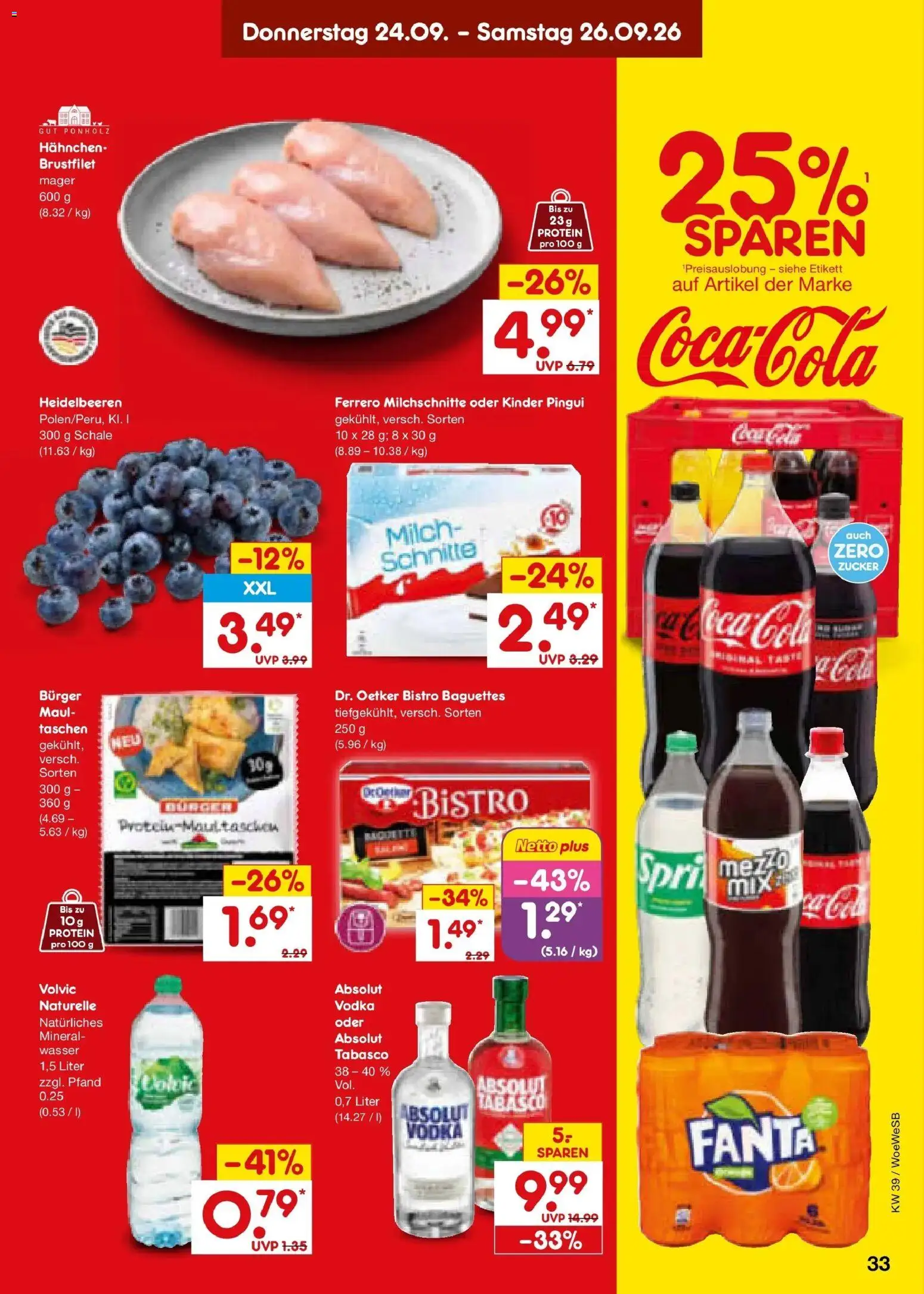 Netto Marken-Discount Prospekt Leonberg – gültig ab 21.09.2026 | Seite: 47 | Produkte: Fanta, Wasser, Zucker, Ferrero milchschnitte
