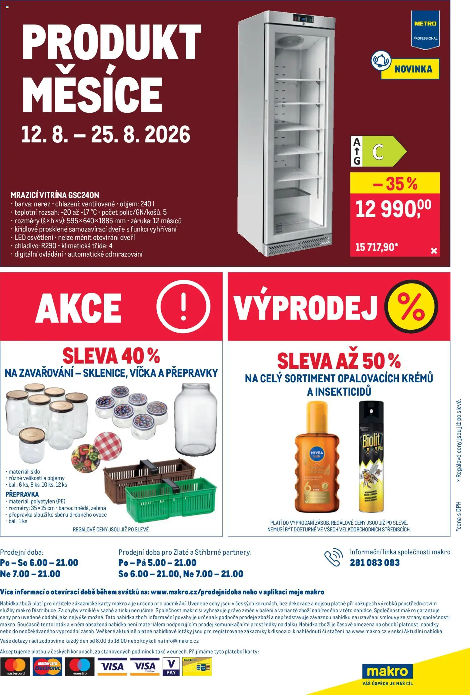 Makro leták - Nepotravinové zboží od 12.08.2026 | Strana: 16 | Produkty: Ovoce, Osvětlení, Dveře, Karty