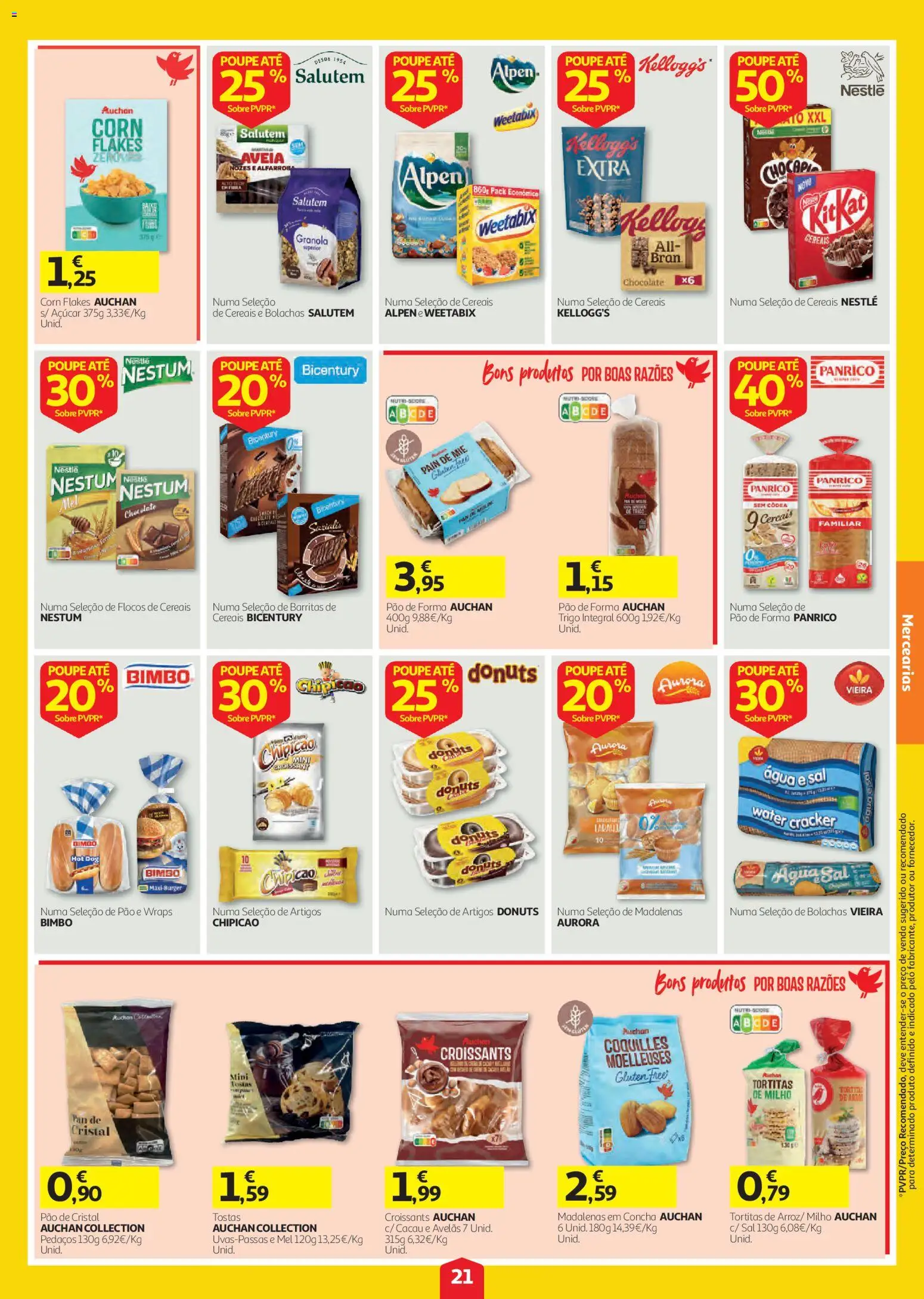 Auchan folheto │ válido de 20/08/2026 | Página: 21 | Produtos: Avelãs, Bolachas, Pão, Açúcar