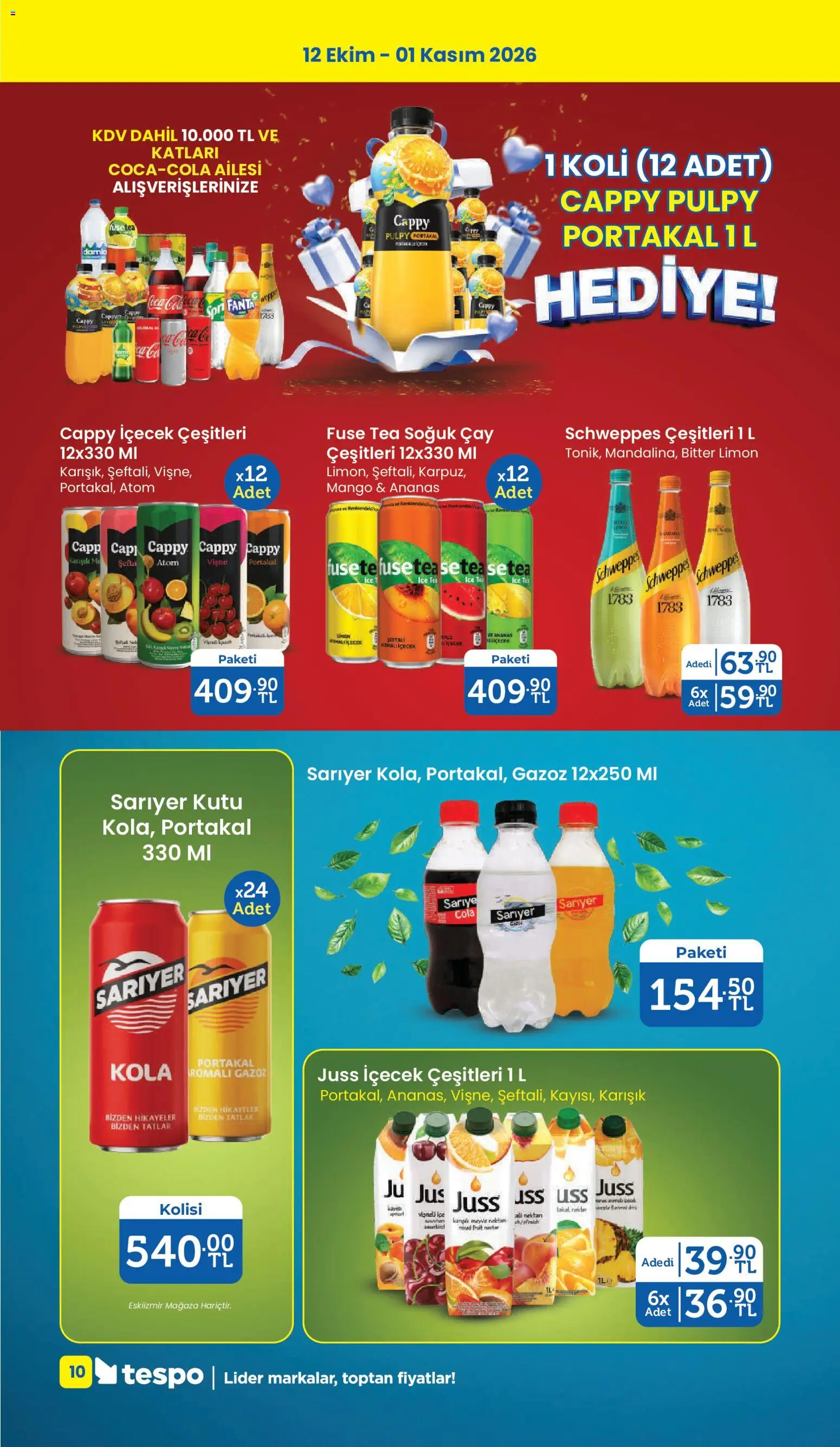 Tespo Katalog - 12 Ekim 2026 tarihinden itibaren geçerlidir | Sayfa: 10 | Ürünler: Fuse tea, Kutu, Mango, Soğuk çay
