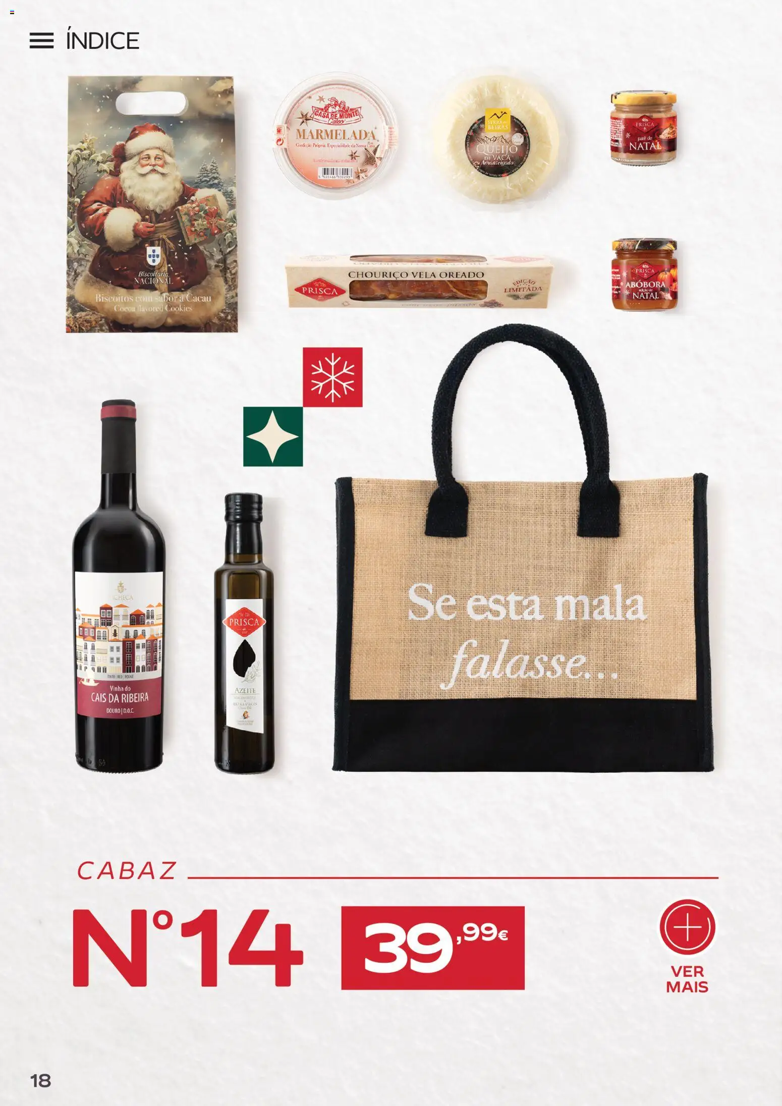 Continente Cabazes de Natal │ válido de 06/10/2026 | Página: 18 | Produtos: Azeite, Cacau, Queijo, Biscoitos