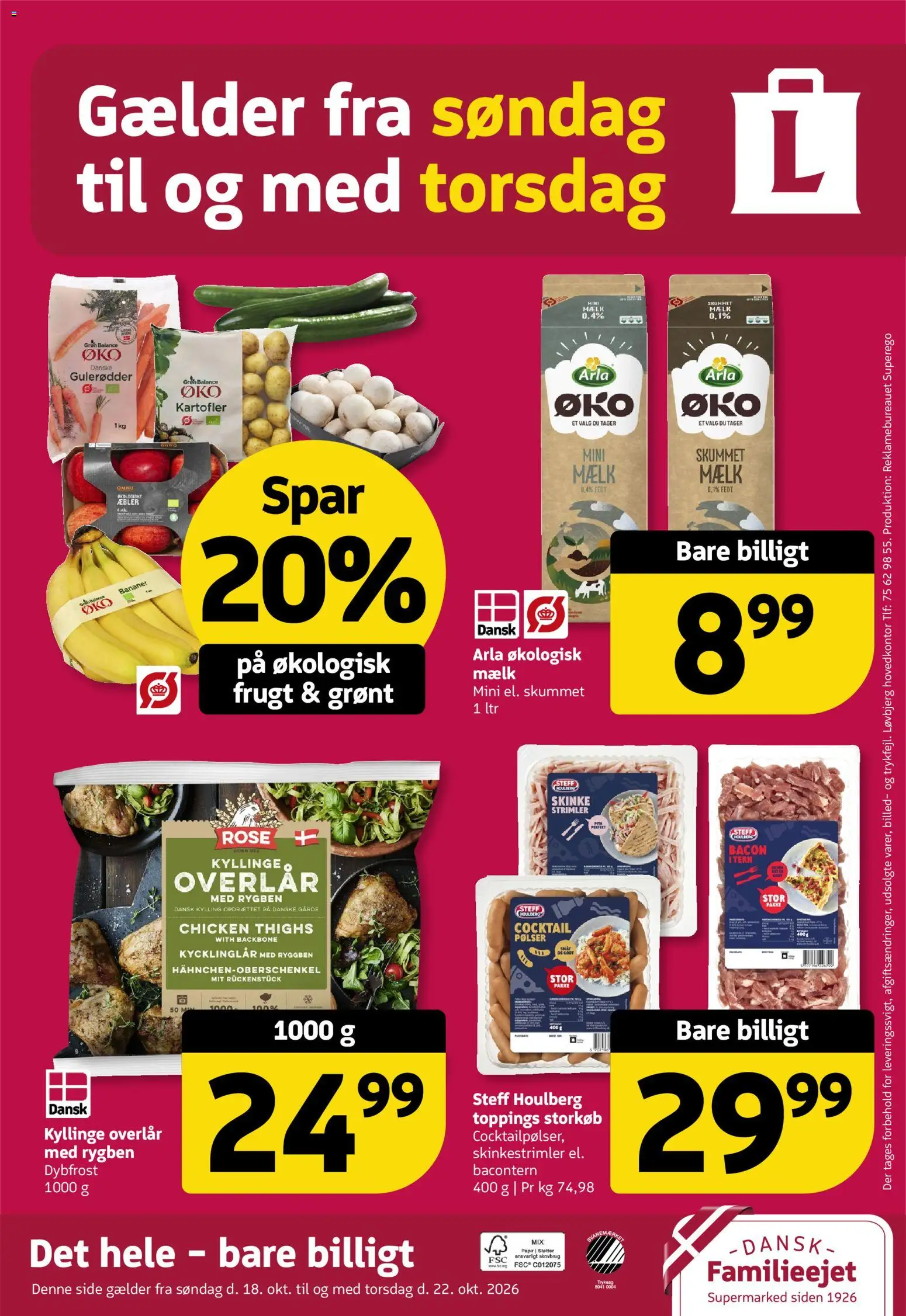 Løvbjerg tilbudsavis – gyldig fra 16/10/2026 | Side: 32 | Produkter: Pølser, Skinke, Æbler, Bacon