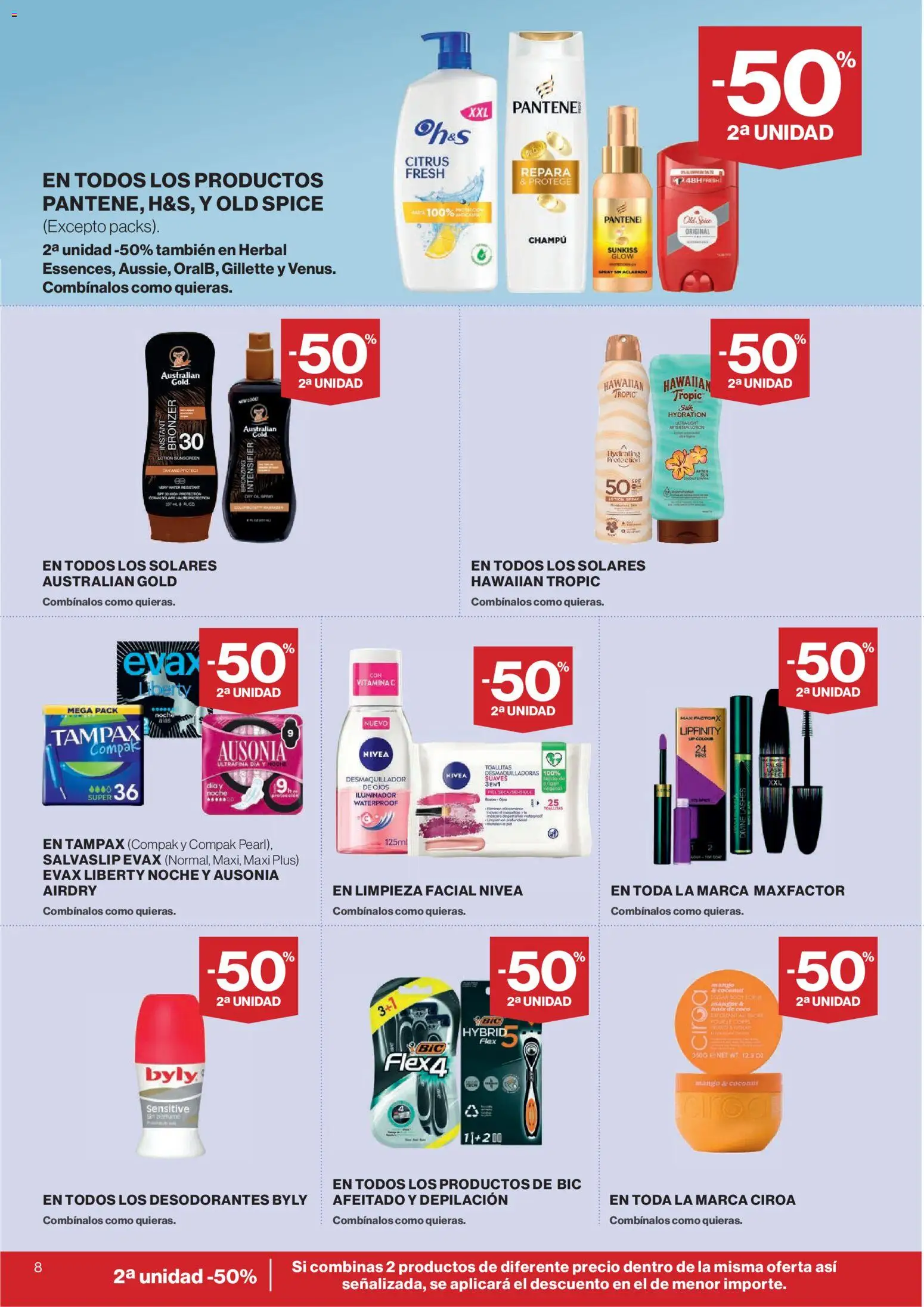 Hipercor catálogo │ válido desde el 16/07/2026 | Página: 8 | Productos: Iluminador, Máscara, Champú, Ρούτερ