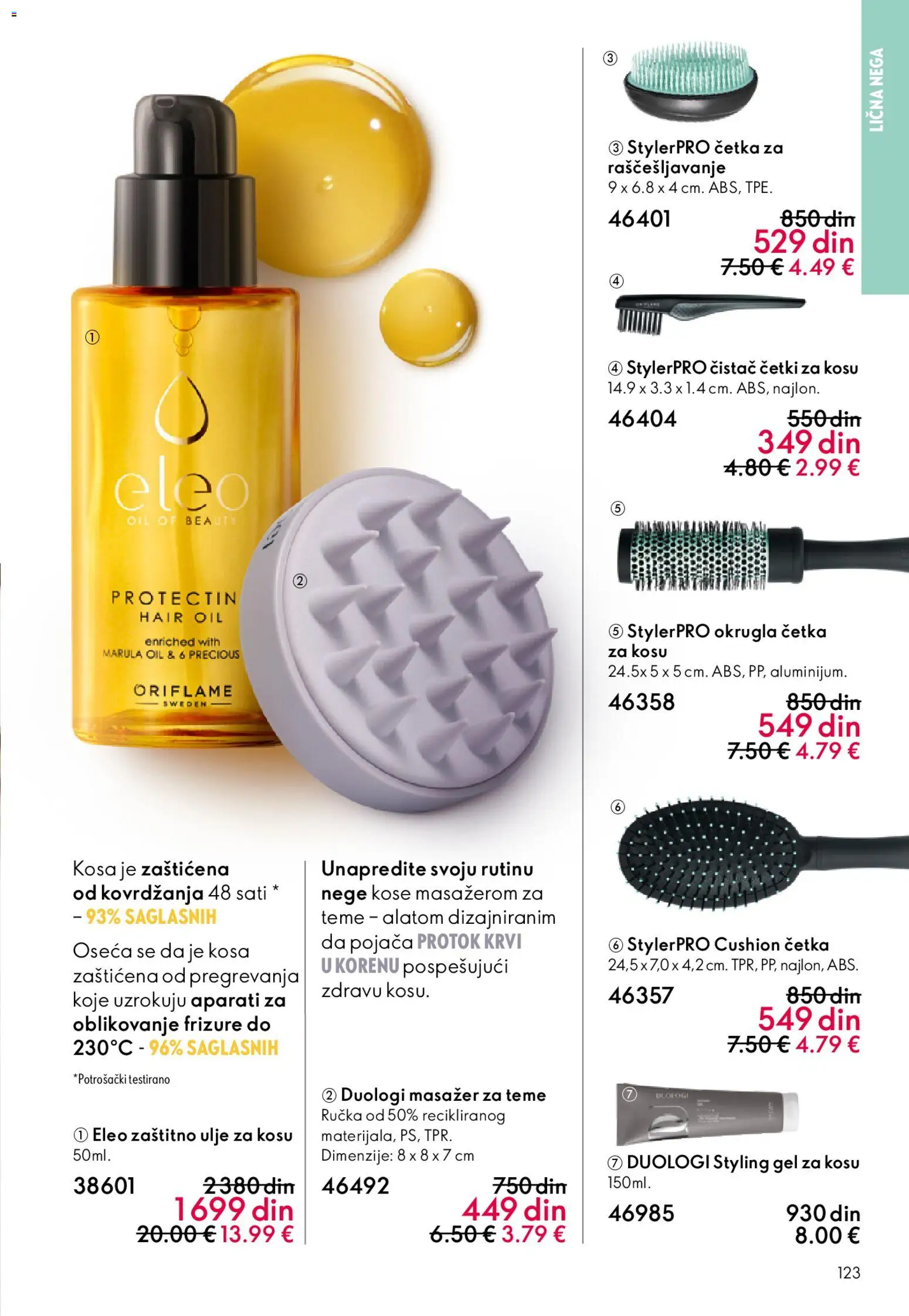 Oriflame katalog - važi od 01.04.2026 | Strana: 123 | Proizvode: Četka, Ulje za kosu, Ulje
