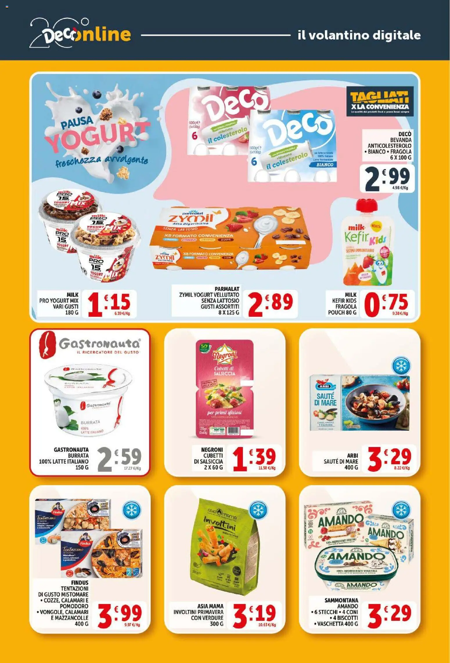 Volantino Decò del 09.04.2026 | Pagina: 24 | Prodotti: Yogurt, Pomodoro, Salsiccia, Burrata