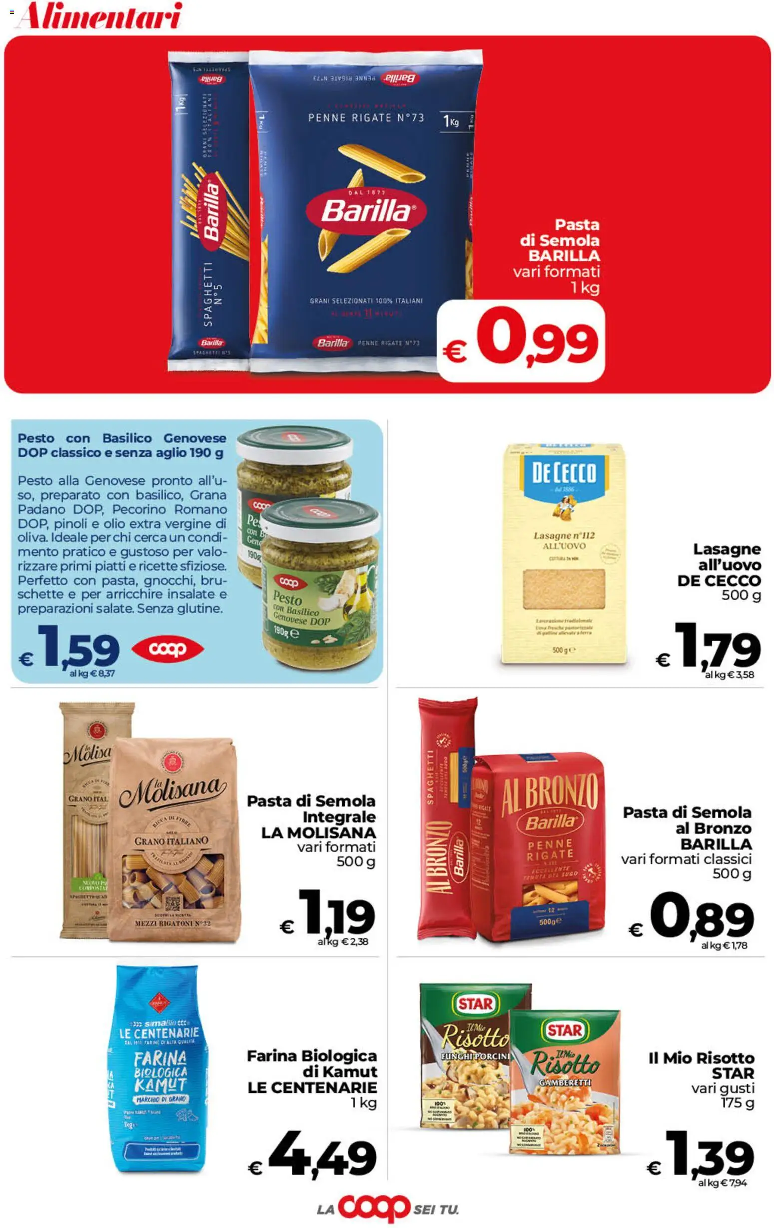 Volantino COOP del 02/10/2026 | Pagina: 18 | Prodotti: Rigatoni, De Cecco, Sugo, Pecorino Romano