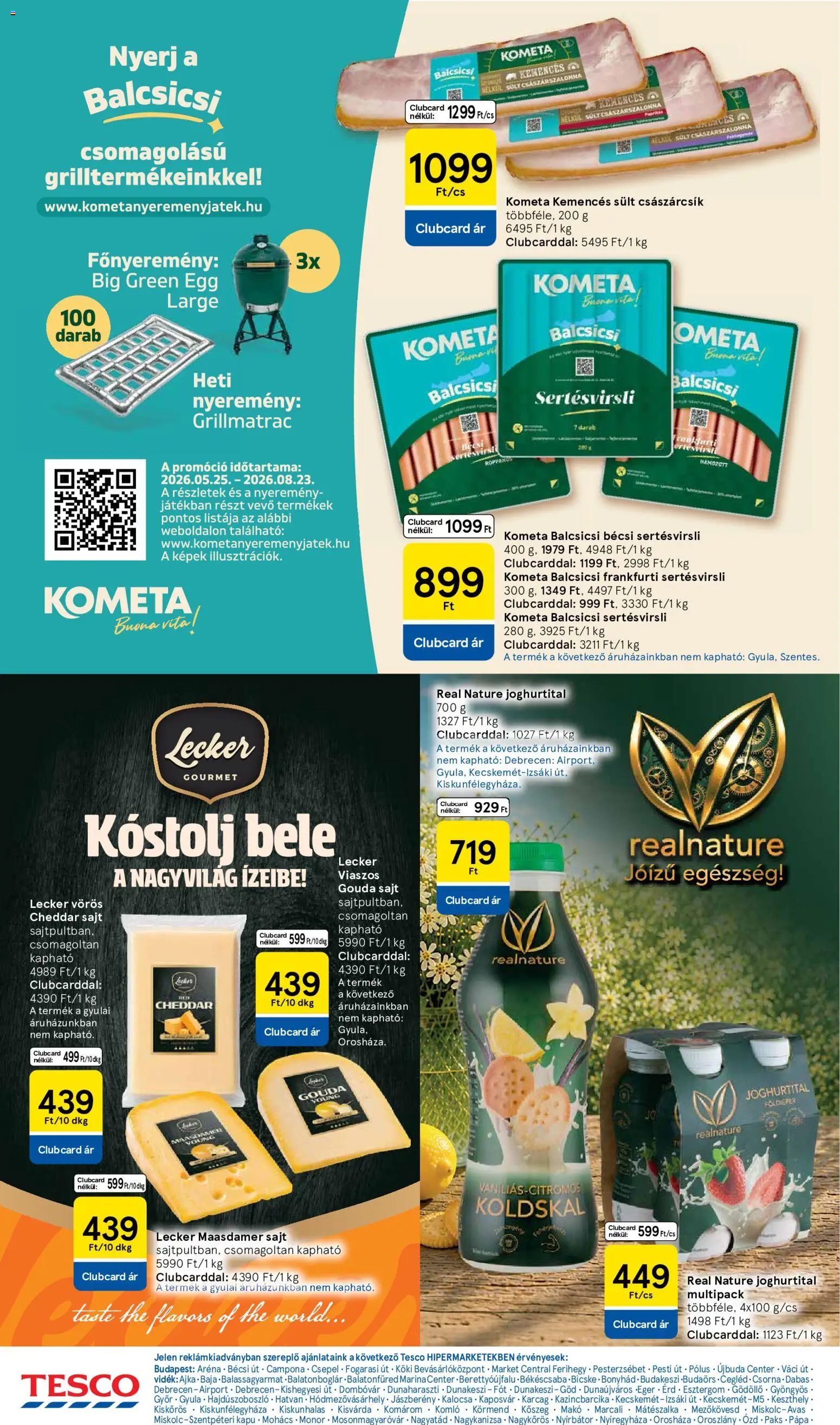 Tesco akciós ujság - amely érvényes a következő dátumtól: 2026.07.16. | Oldal: 20 | Termékek: Joghurtital, Gouda sajt, Cheddar sajt, Cheddar
