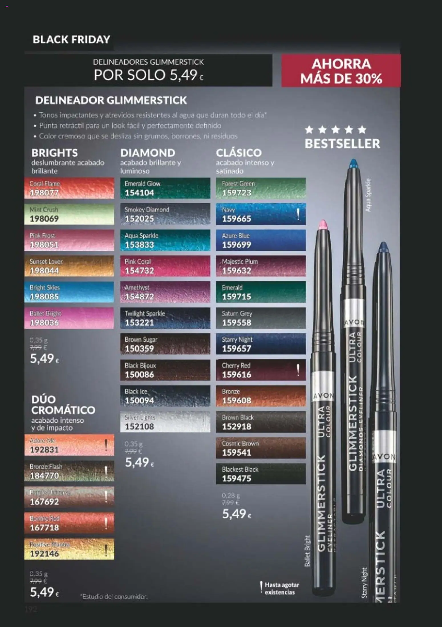 Catálogo AVON Black Friday │ válido desde el 01/11/2026 | Página: 192 | Productos: Delineador, Agua