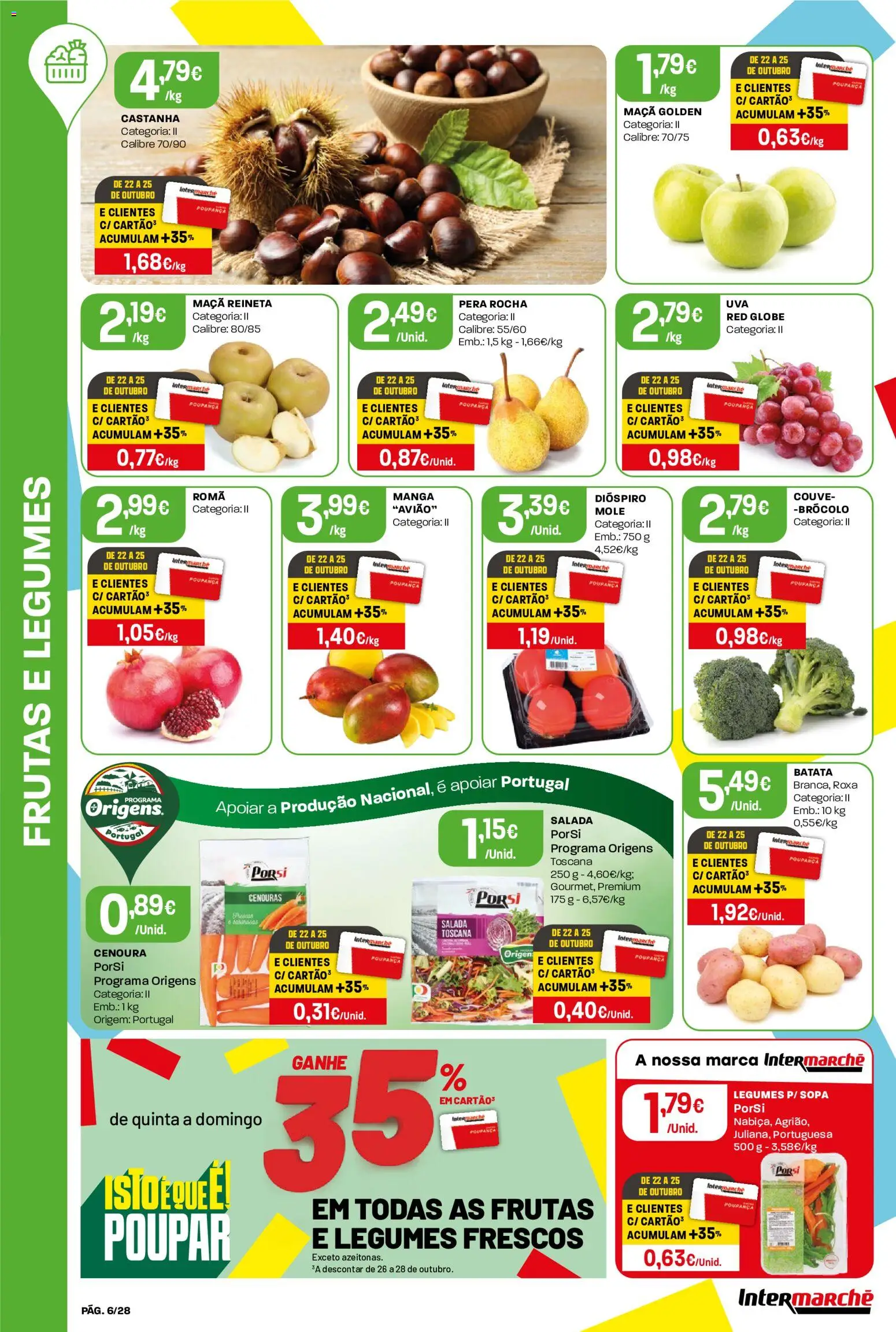 Intermarché folheto Contact │ válido de 22/10/2026 | Página: 6 | Produtos: Batata, Manga, Dióspiro, Frutas