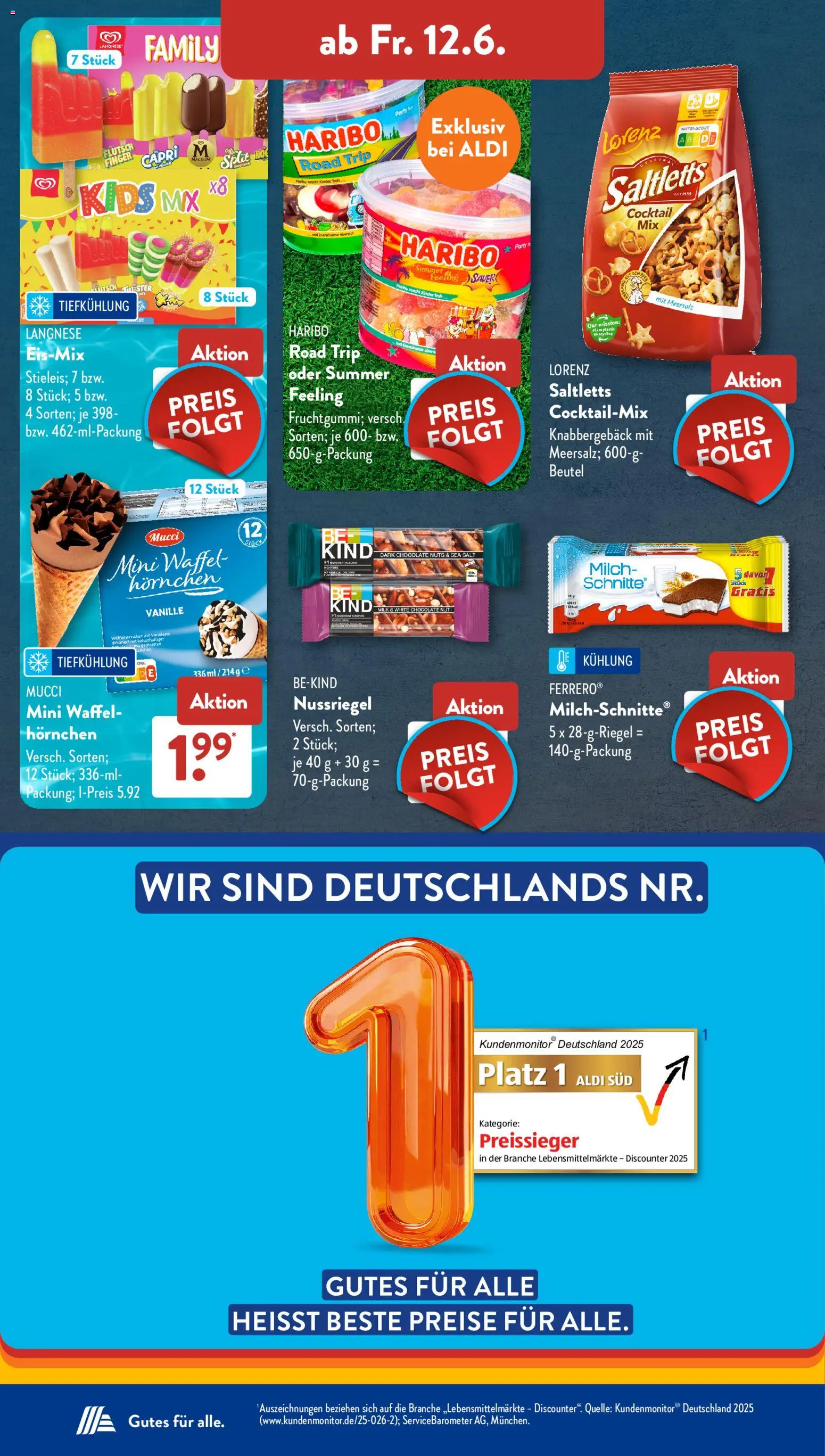 Aldi Süd Prospekt – gültig ab 08.06.2026 | Seite: 15 | Produkte: Langnese, Haribo, Milch