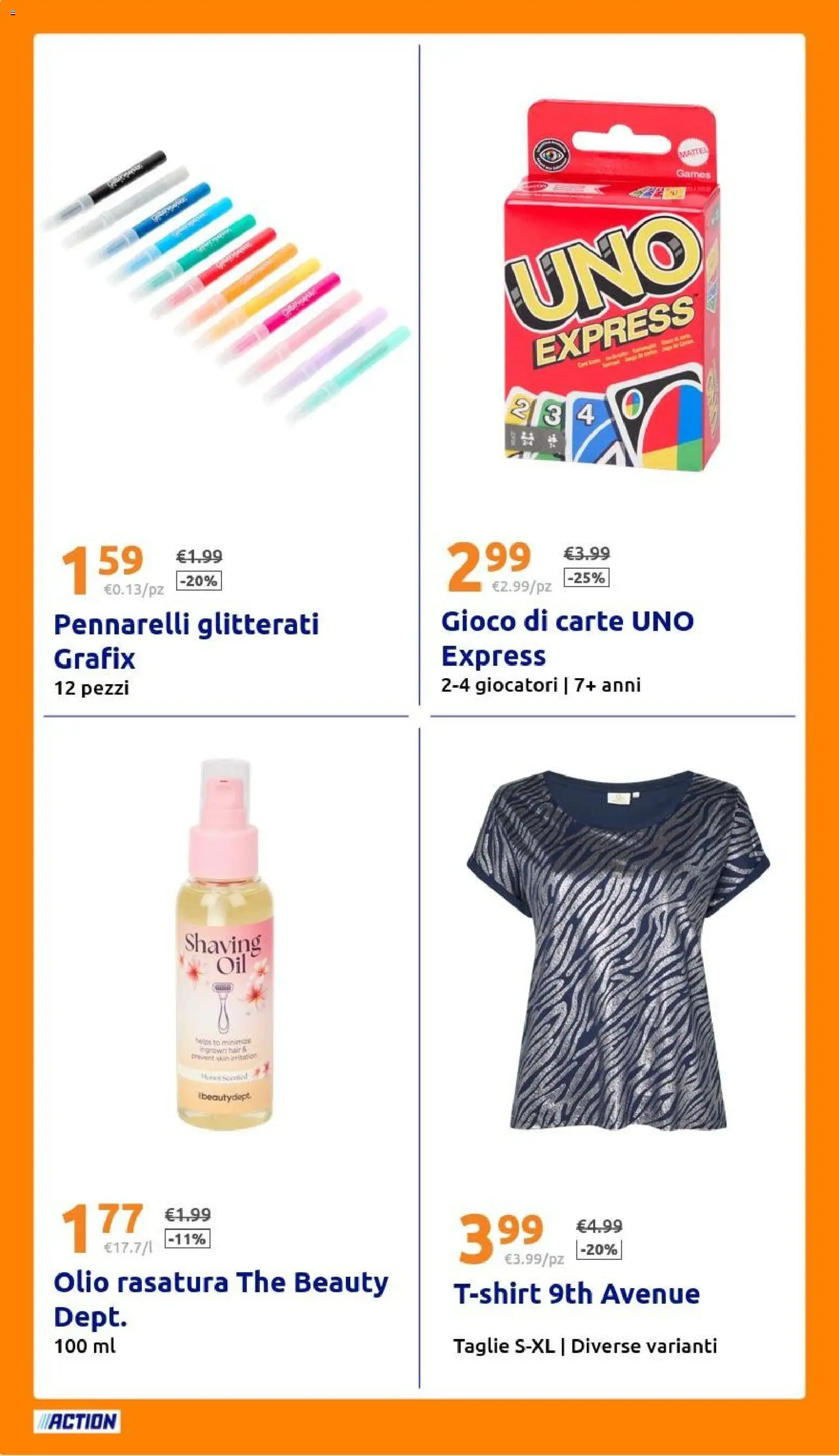 Volantino Action del 15/07/2026 | Pagina: 30 | Prodotti: Olio, The, Gioco, Pennarelli