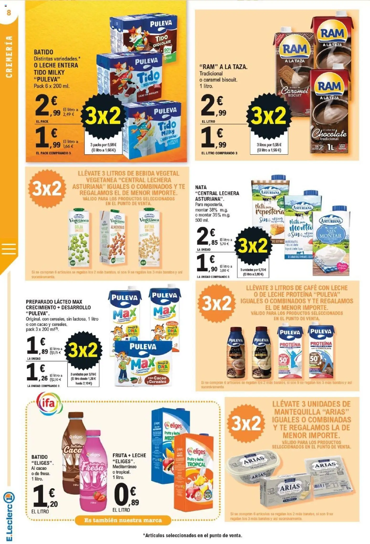 E.Leclerc - Soria │ válido desde el 21/10/2026 | Página: 8 | Productos: Fruta, Leche, Chocolate, Cereales