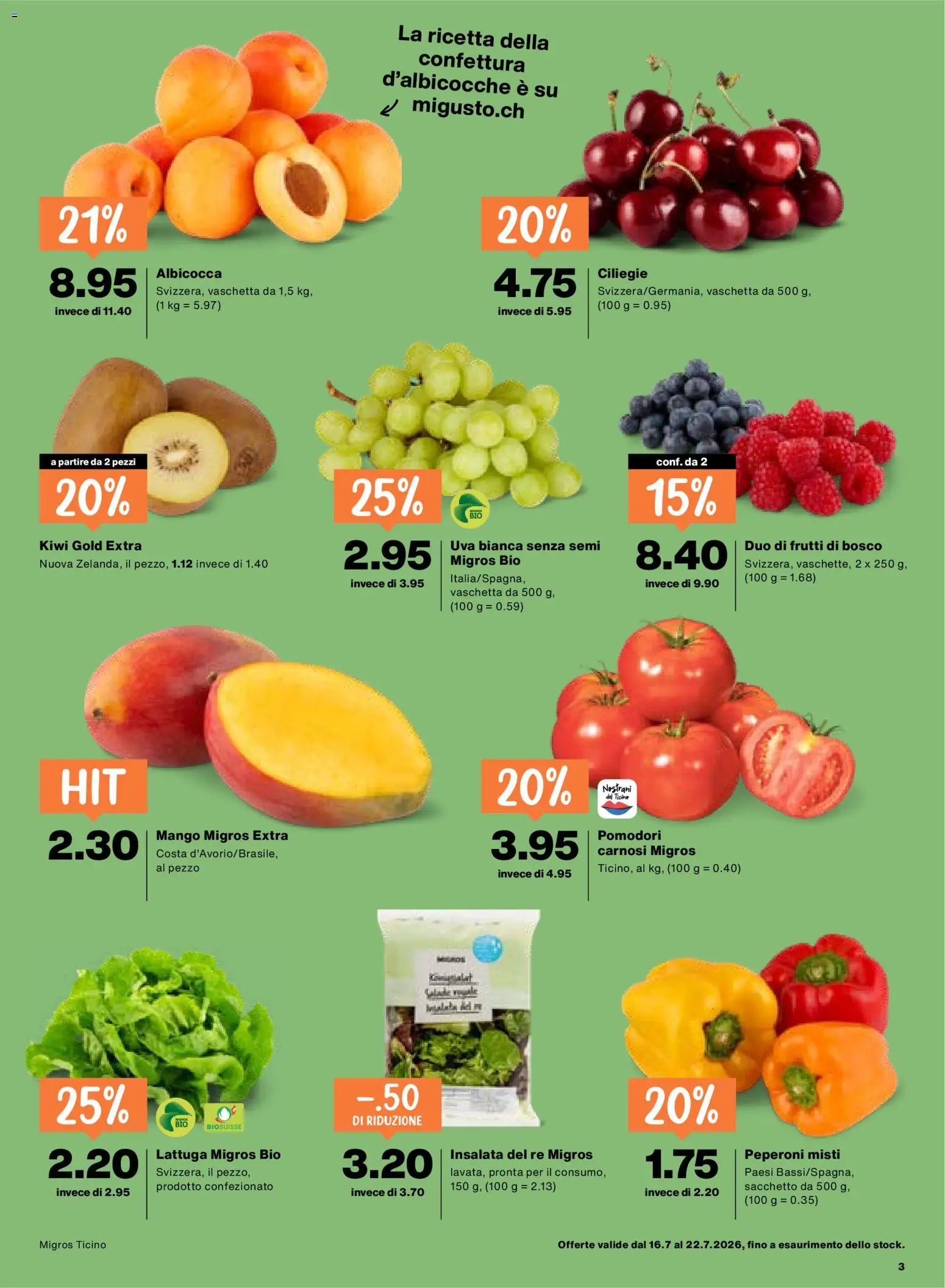 Migros aktionen IT – gültig ab 16.07.2026 | Seite: 3 | Produkte: Kiwi, Mango