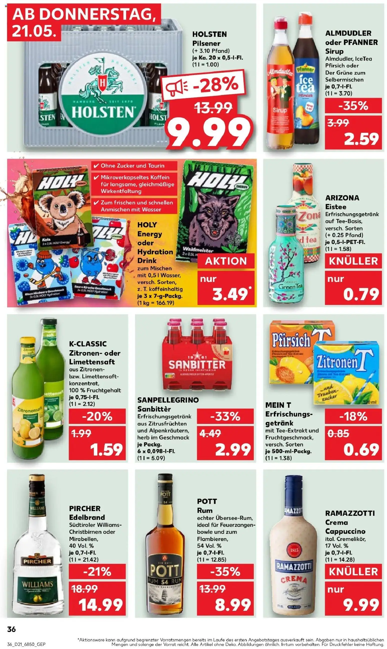 Kaufland Prospekt Cham – gültig ab 21.05.2026 | Seite: 36 | Produkte: Energy, Sirup, Zucker, Ramazzotti