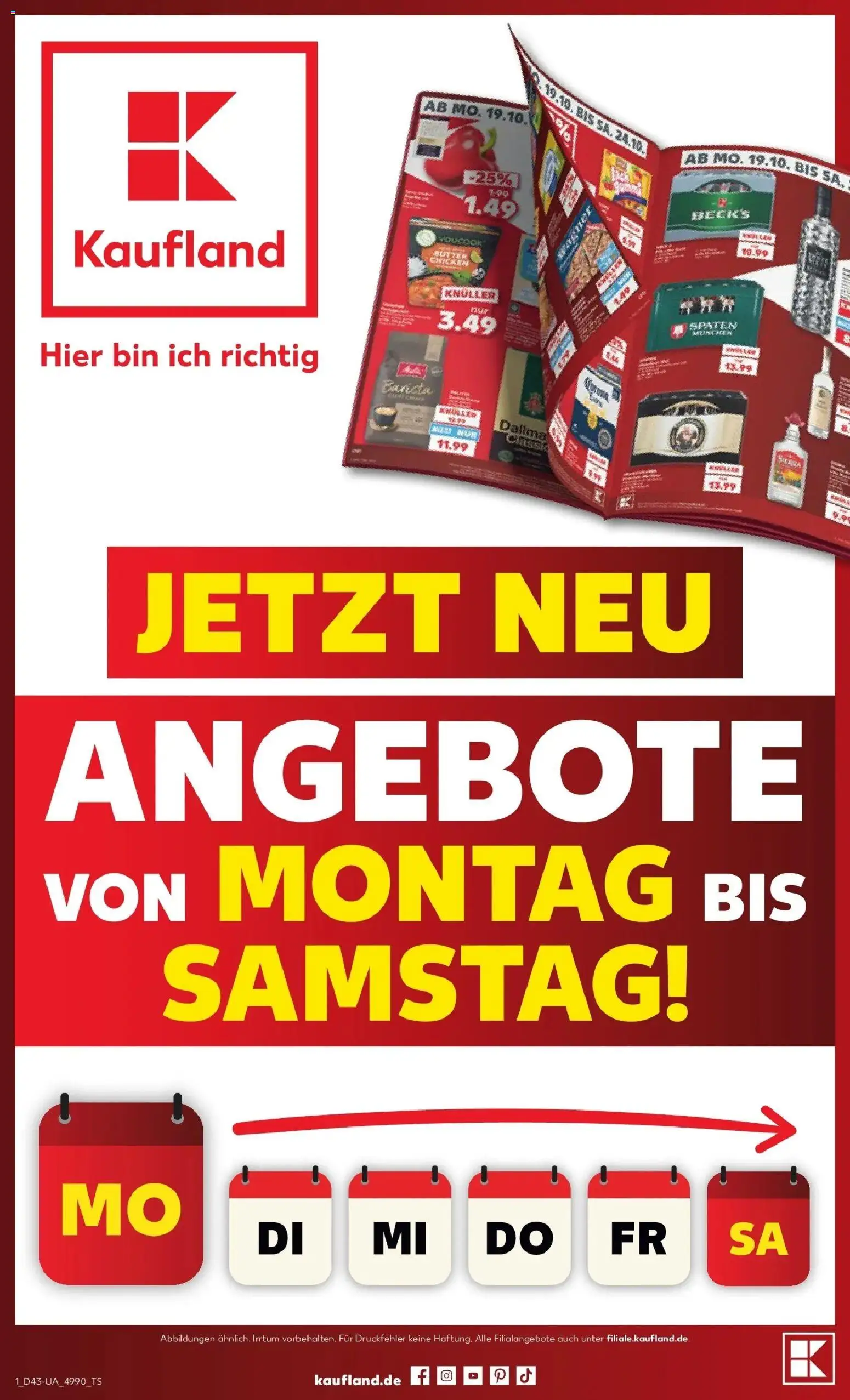 Prospekt Kaufland ab 19.10.2026 » Angebote Online zum Blättern | Seite: 1 | Produkte: Butter