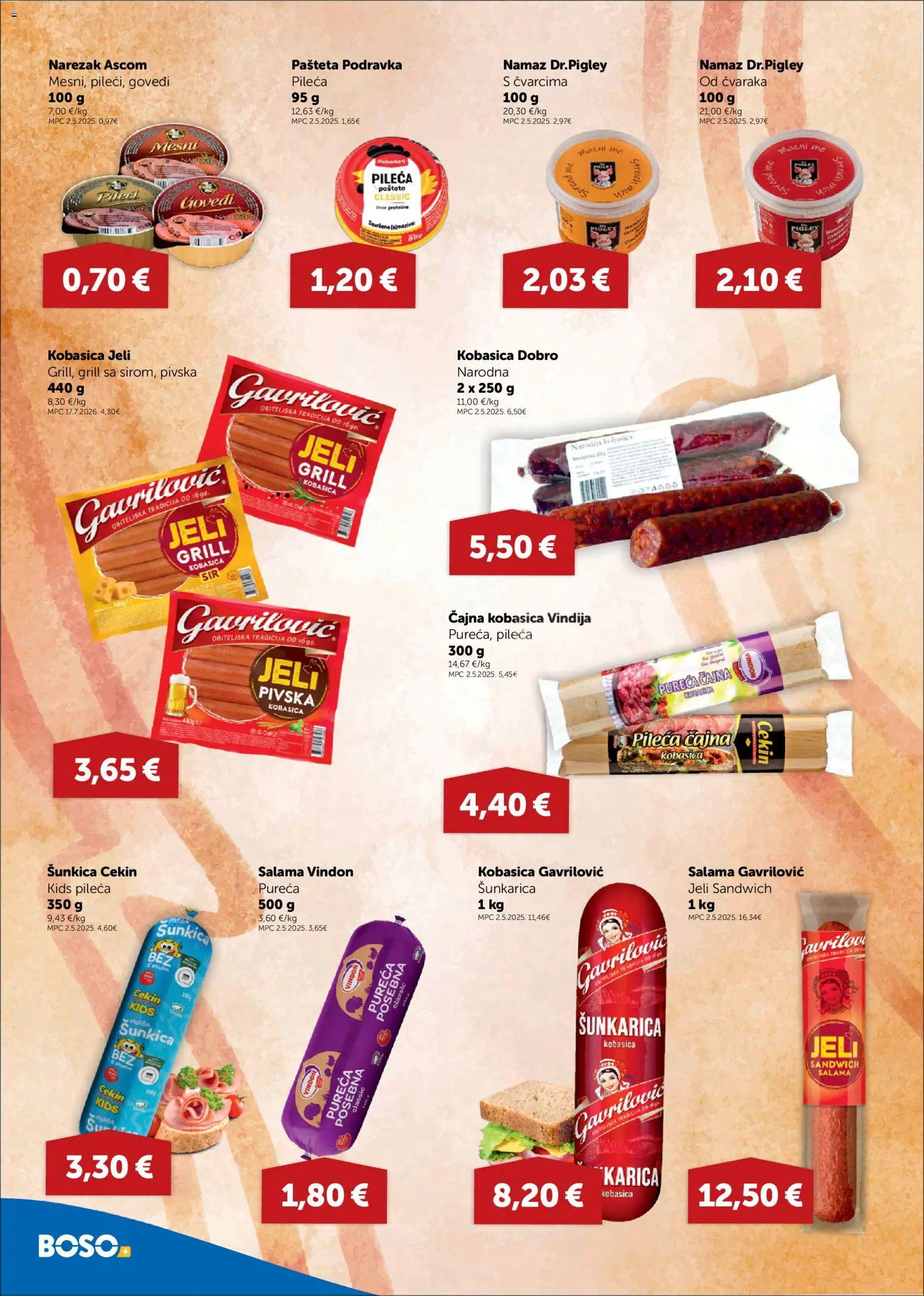 Boso katalog | vrijedi od 23.07.2026 | Stranica: 4 | Proizvodi: Salama, Podravka, Pašteta, Kobasica