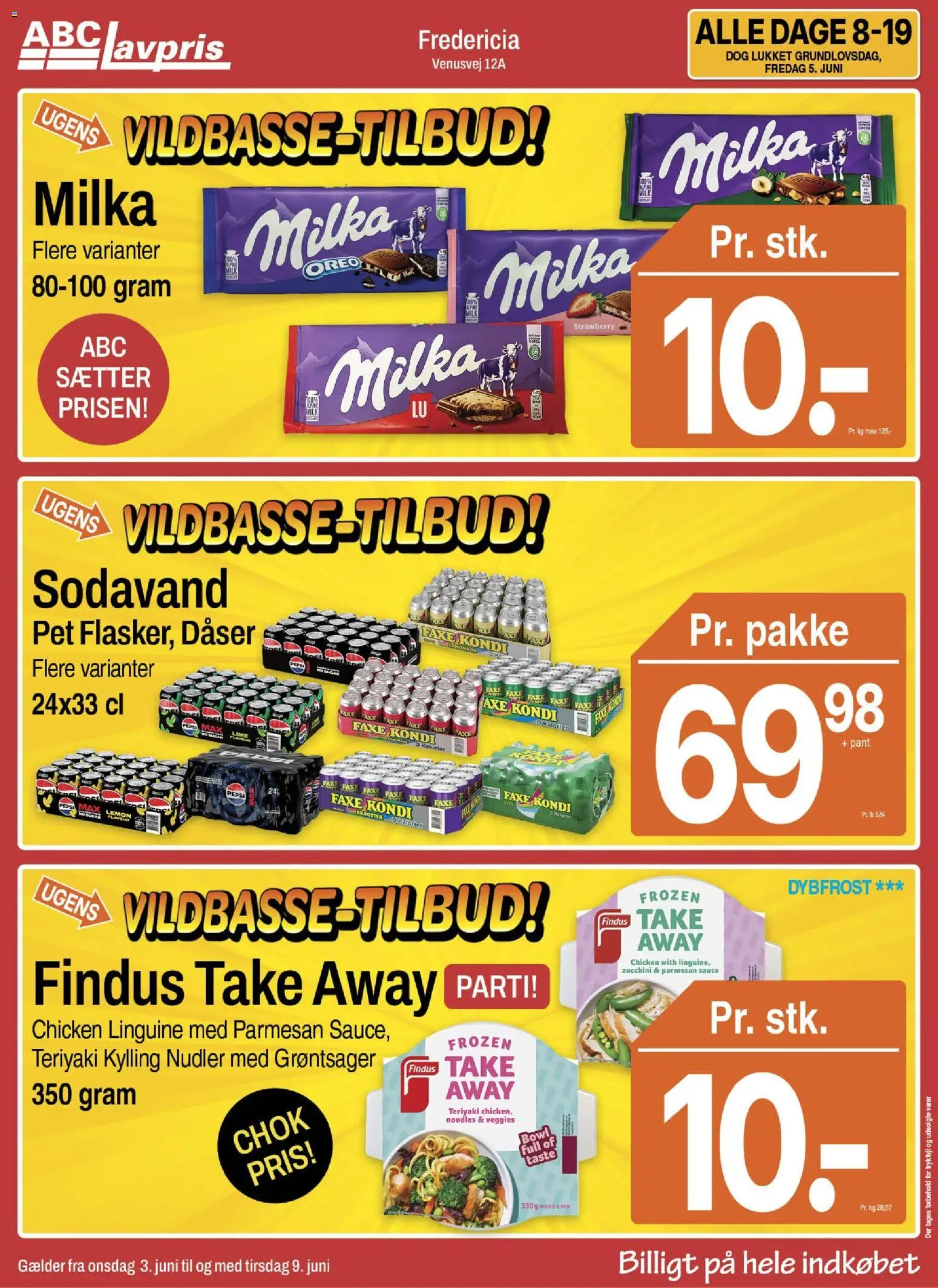Abc Lavpris tilbudsavis – gyldig fra 03.06.2026 | Side: 1 | Produkter: Sodavand, Lime, Faxe Kondi, Pepsi