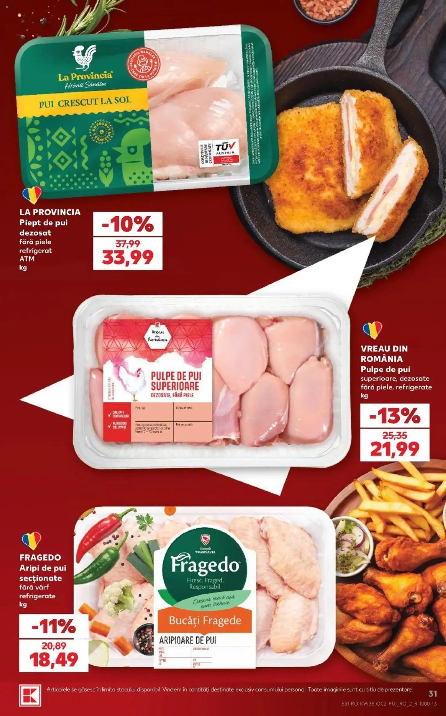 Kaufland Curtea de Argeș 26.08.2026 - Revista si Oferta | Pagină: 31 | Produse: La provincia, Pui