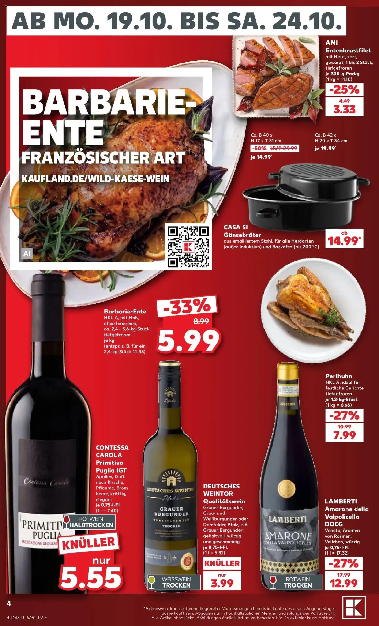 Prospekt Kaufland ab 19.10.2026 » Angebote Online zum Blättern | Seite: 80 | Produkte: Weißwein trocken, Duft, Backofen, Ente