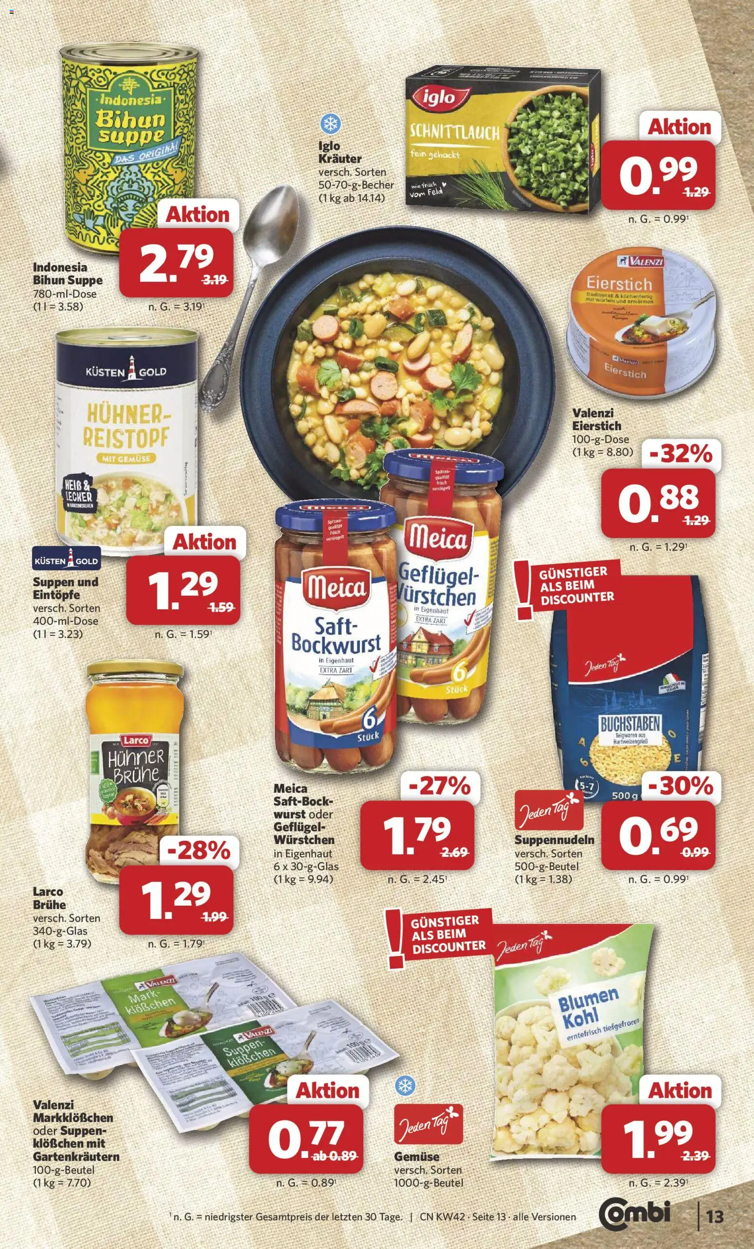 Combi Prospekt – gültig ab 12.10.2026 | Seite: 13 | Produkte: Iglo, Brühe, Wurst, Saft