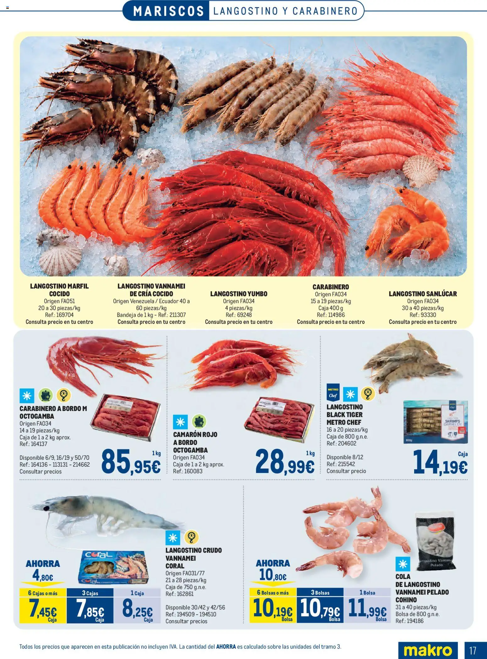 Makro Pescados │ válido desde el 06/07/2026 | Página: 17 | Productos: Bolsa, Bandeja, Caja, Langostino