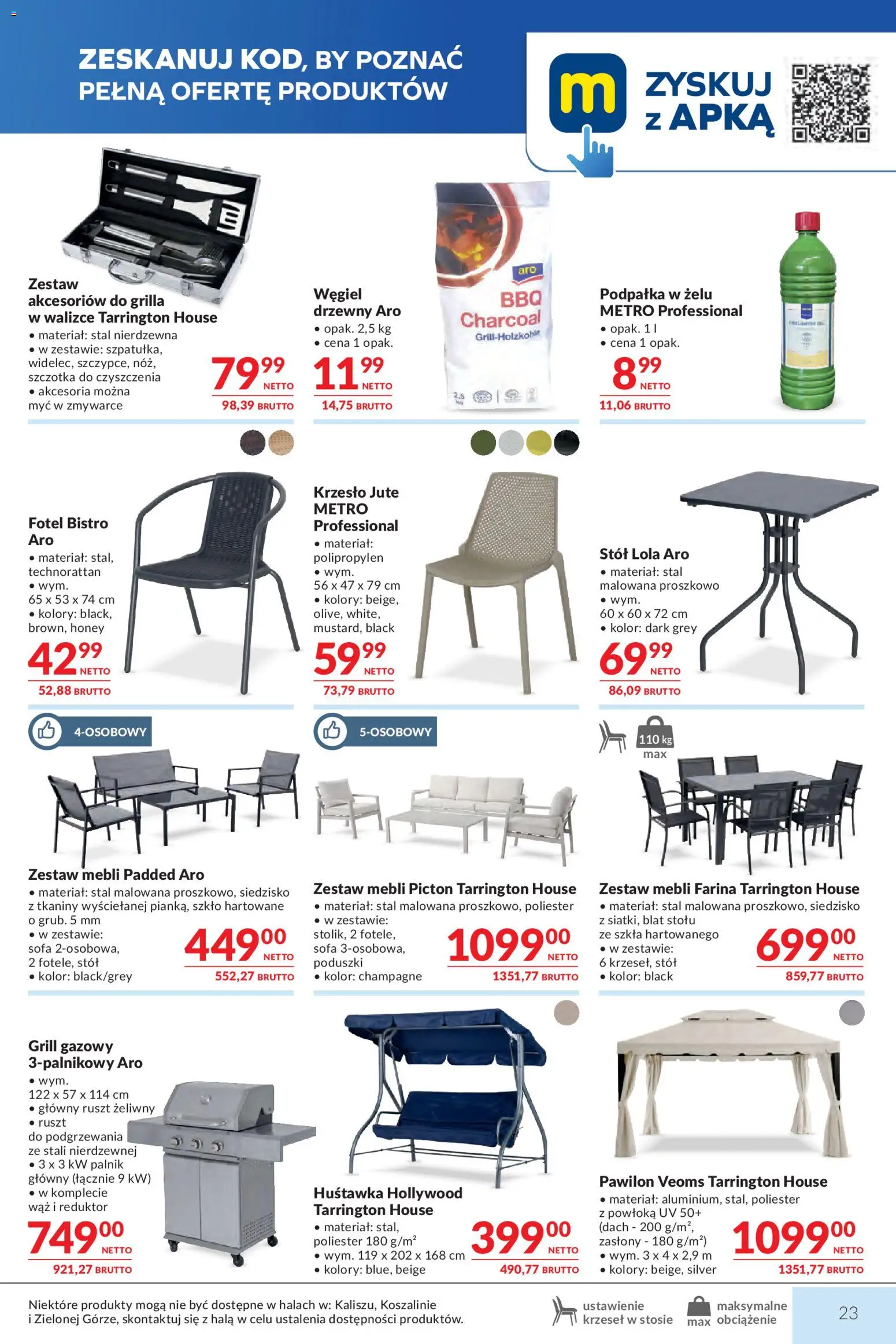 Makro gazetka od 12.05.2026 | Strona: 23 | Produkty: Grill, Fotel, Stół, Krzesło