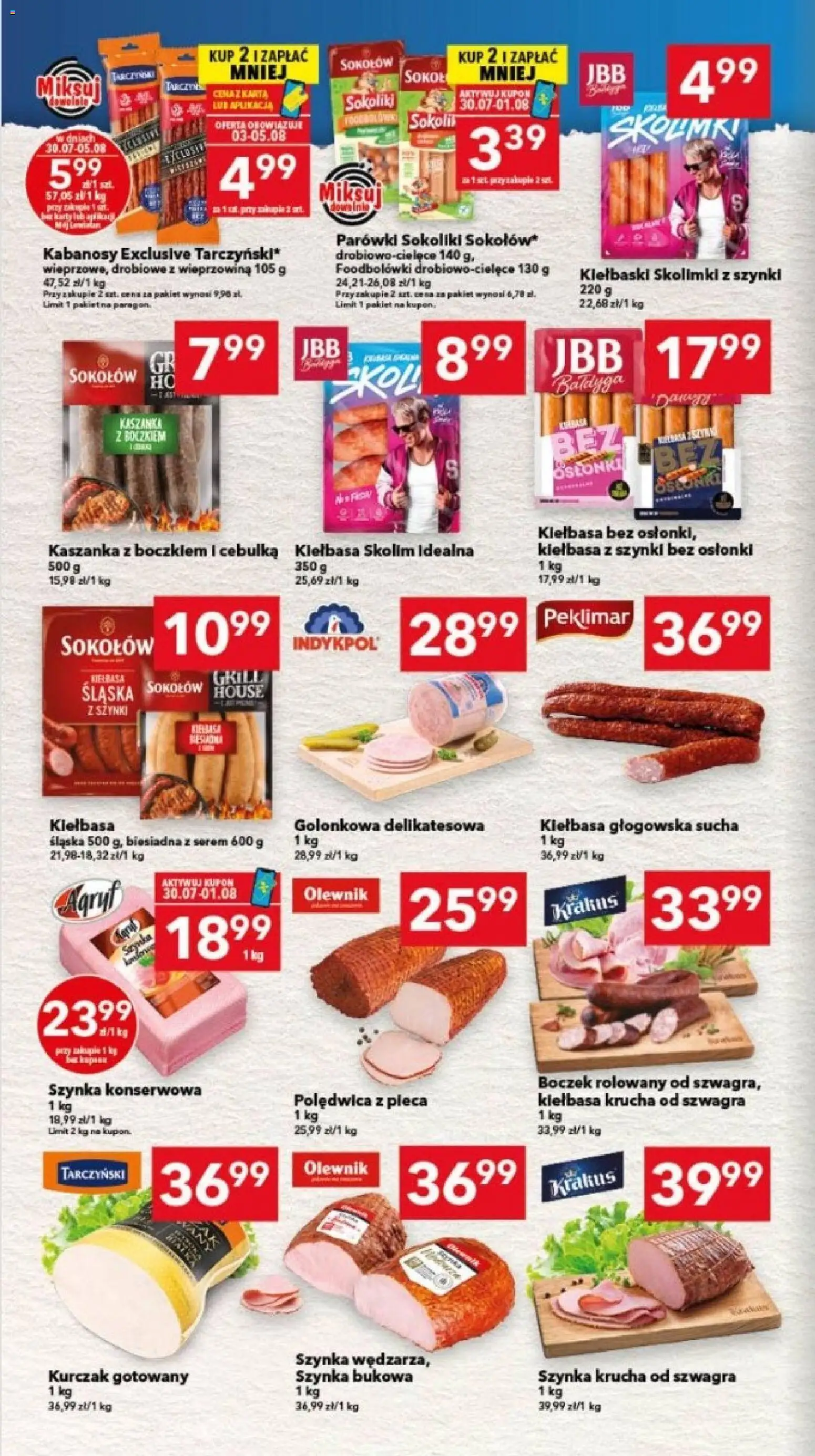 Lewiatan gazetka - Bydgoszcz od 30.07.2026 | Strona: 2 | Produkty: Kiełbasa, Parówki, Kaszanka, Kiełbaski
