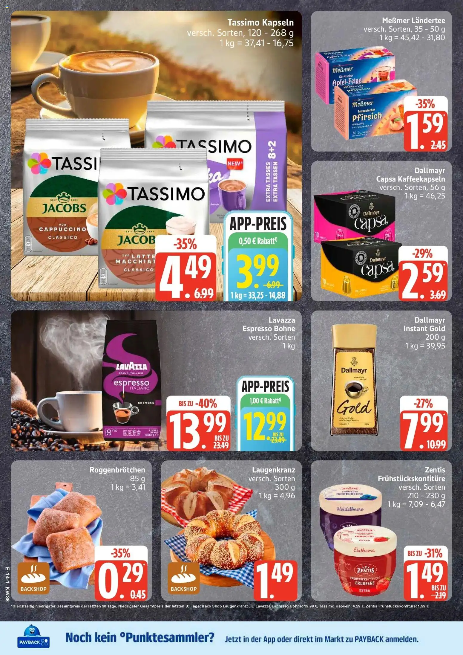 Edeka Prospekt Bad Schwartau (ab 14.09.2026) » Angebote Online | Seite: 18 | Produkte: Lavazza, Dallmayr, Pfirsich, Tassimo