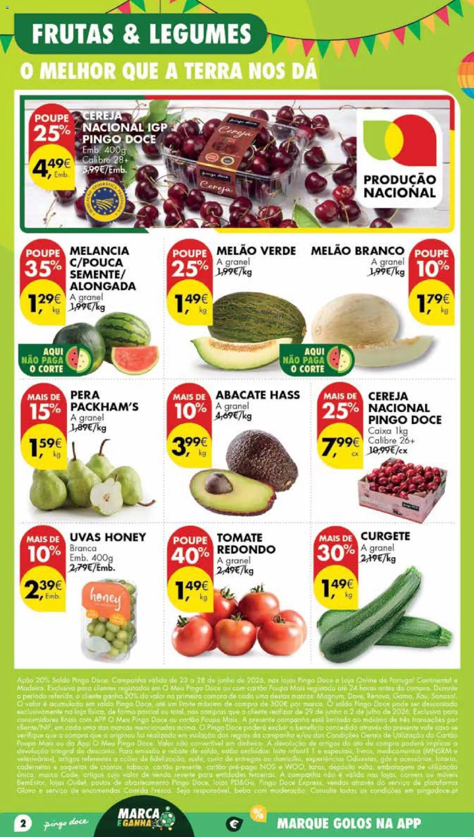 Pingo Doce Poupe Esta Semana Madeira │ válido de 23/06/2026 | Página: 2 | Produtos: Curgete, Cereja, Abacate, Tomate