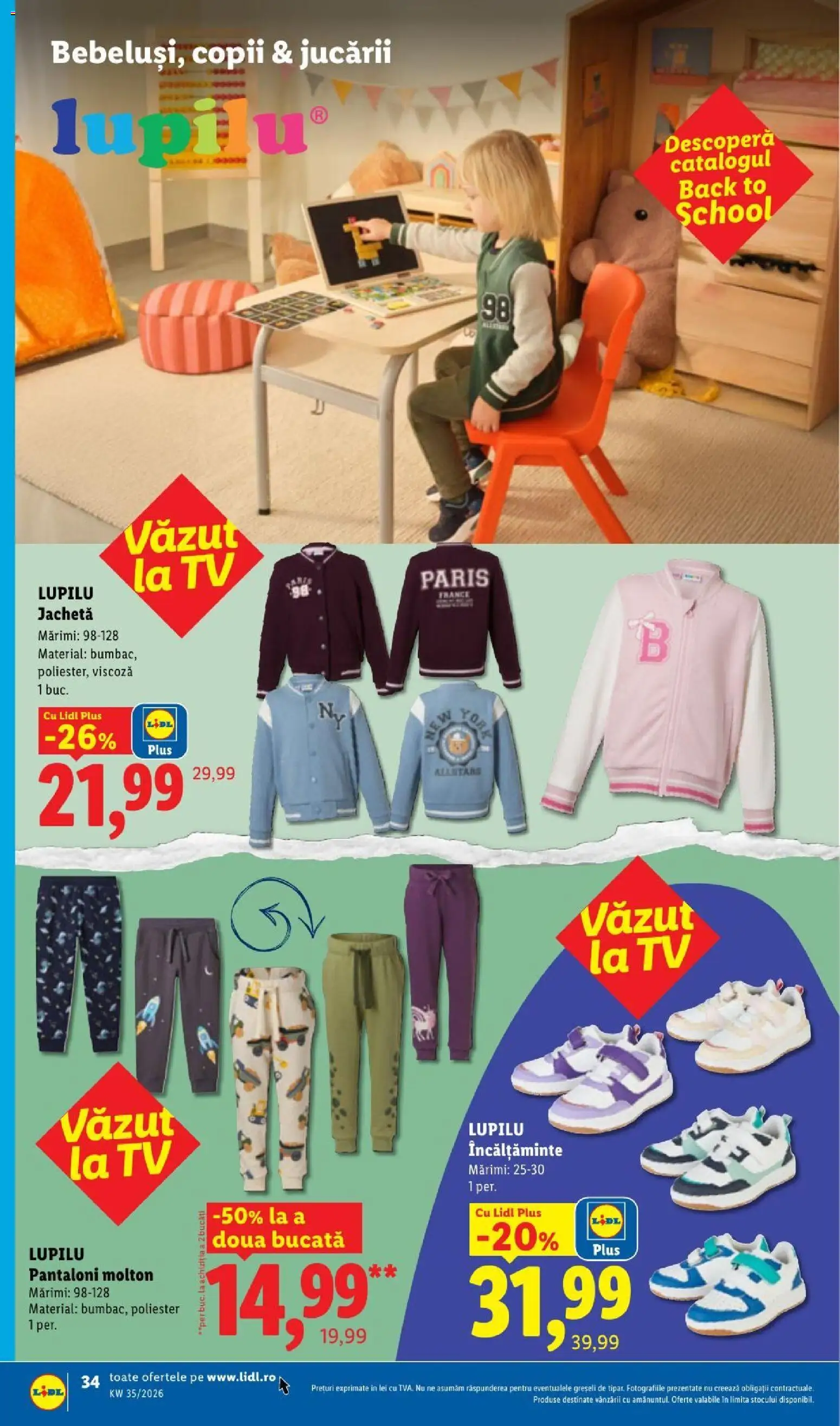 Noul catalog Lidl – valabil de la 24.08.2026 | Pagină: 34 | Produse: Jachetă, Sport, Incaltaminte, Plus