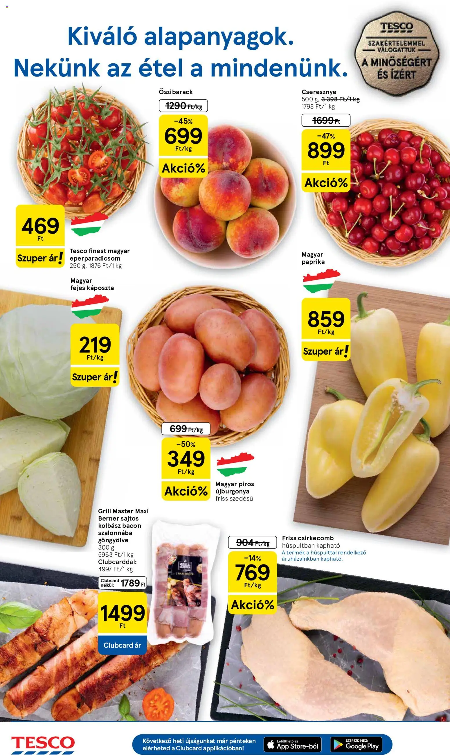 Tesco akciós ujság - amely érvényes a következő dátumtól: 18.06.2026 | Oldal: 2 | Termékek: Káposzta, Cseresznye, Bacon, Csirkecomb