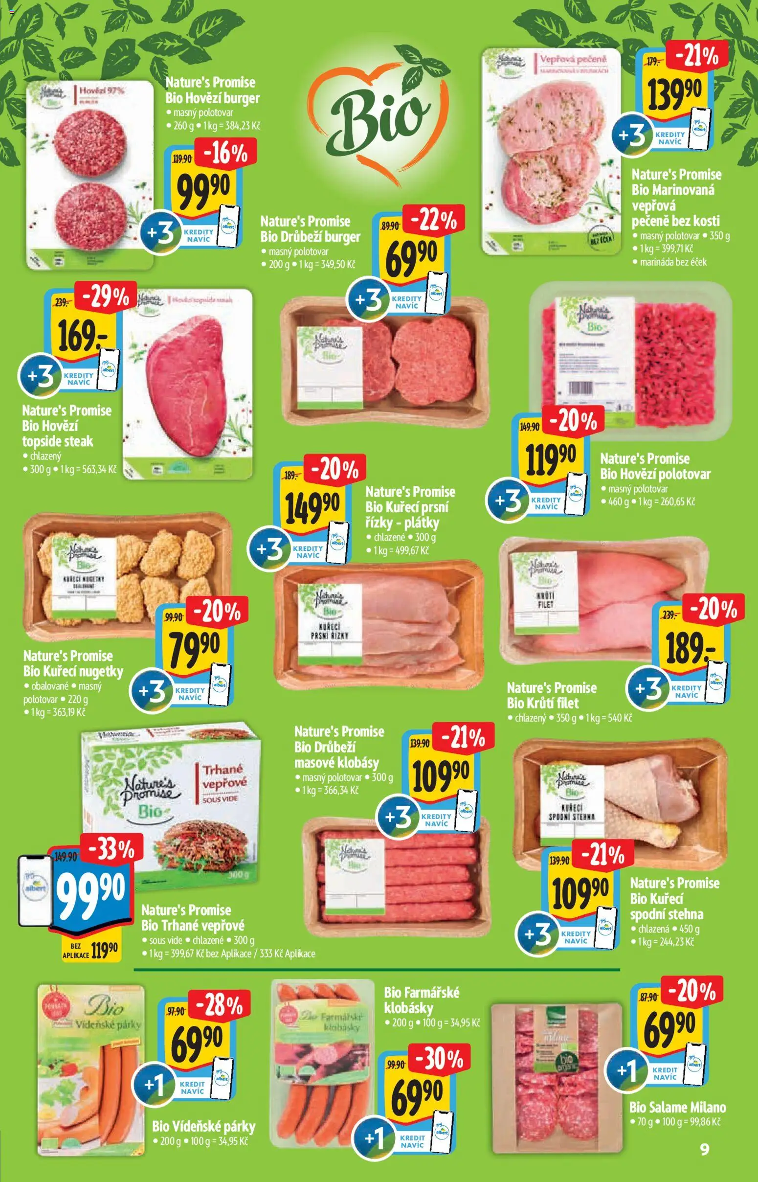 Albert katalog - Supermarket - Bio od 13.05.2026 | Strana: 9 | Produkty: Vepřová pečeně, Nugetky, Sous vide, Marináda