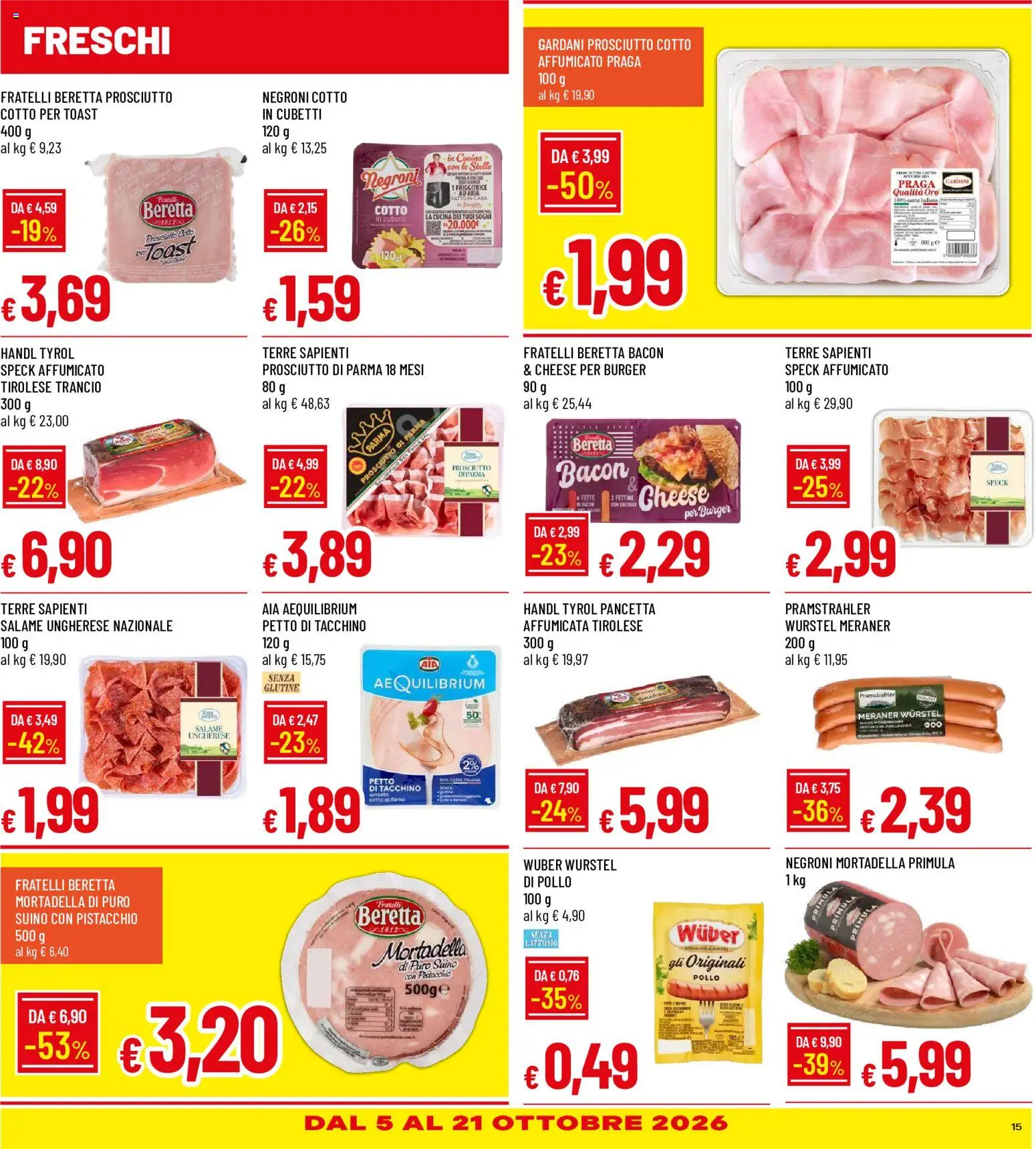 Volantino Galassia del 30/09/2026 | Pagina: 15 | Prodotti: Pancetta, Carne, Bacon, Friggitrice