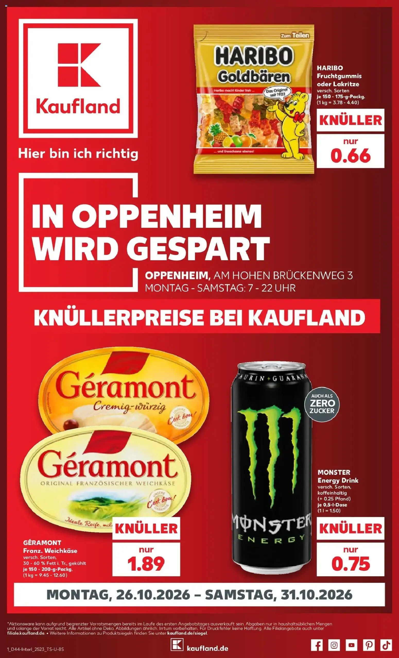 Prospekt Kaufland ab 26.10.2026 » Angebote Online zum Blättern | Seite: 5 | Produkte: Geramont, Haribo, Monster, Zucker