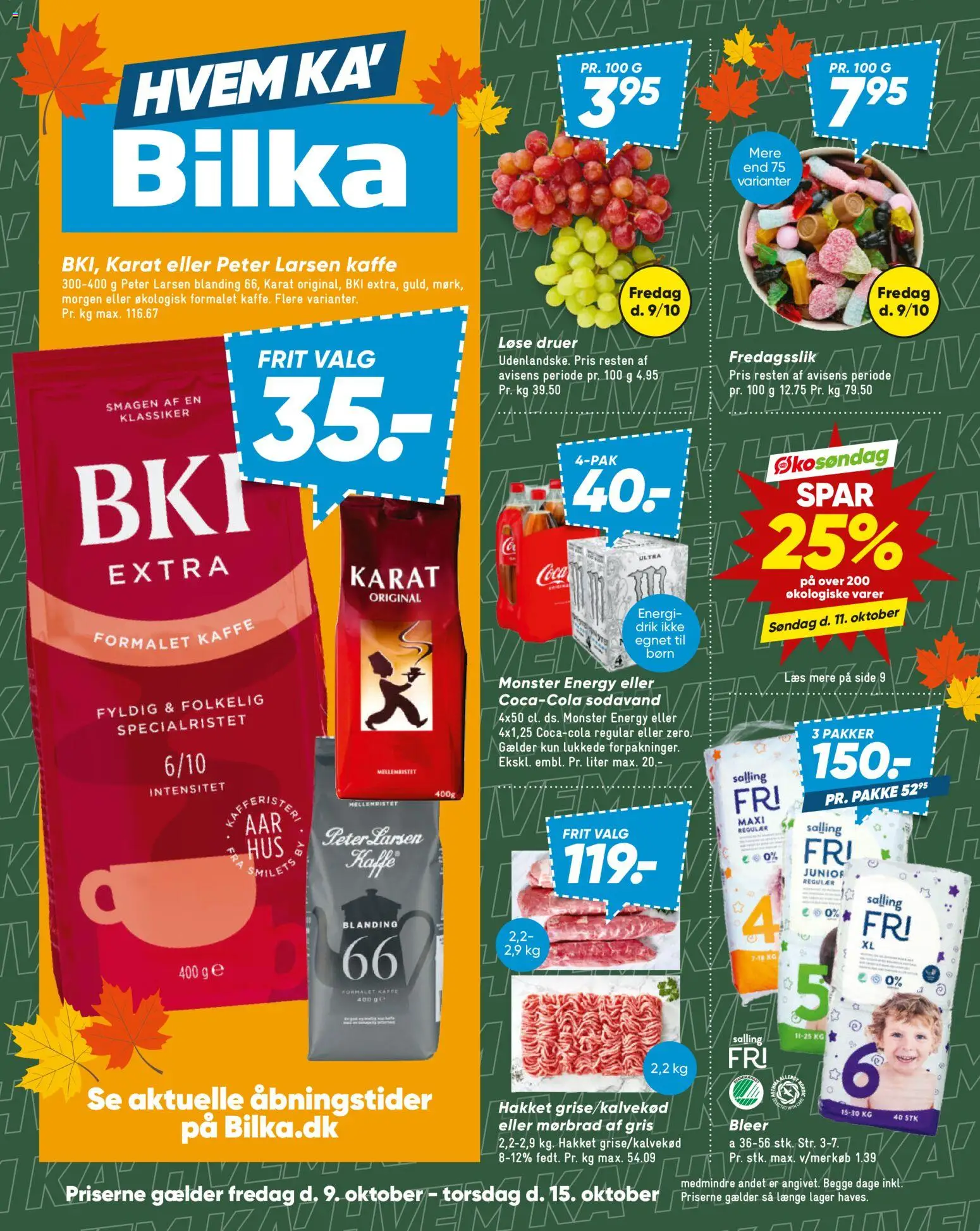 Bilka tilbudsavis – gyldig fra 09/10/2026 | Side: 1 | Produkter: Kaffe, Sodavand, Druer