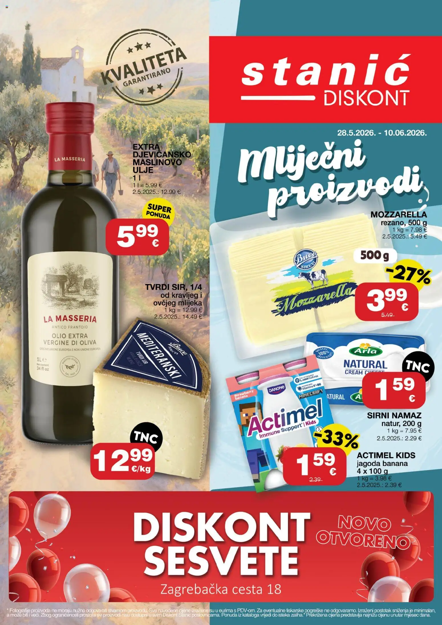 Stanić Diskont katalog | vrijedi od 28.05.2026 | Stranica: 1 | Proizvodi: Ulje, Maslinovo ulje, Tvrdi sir, Namaz