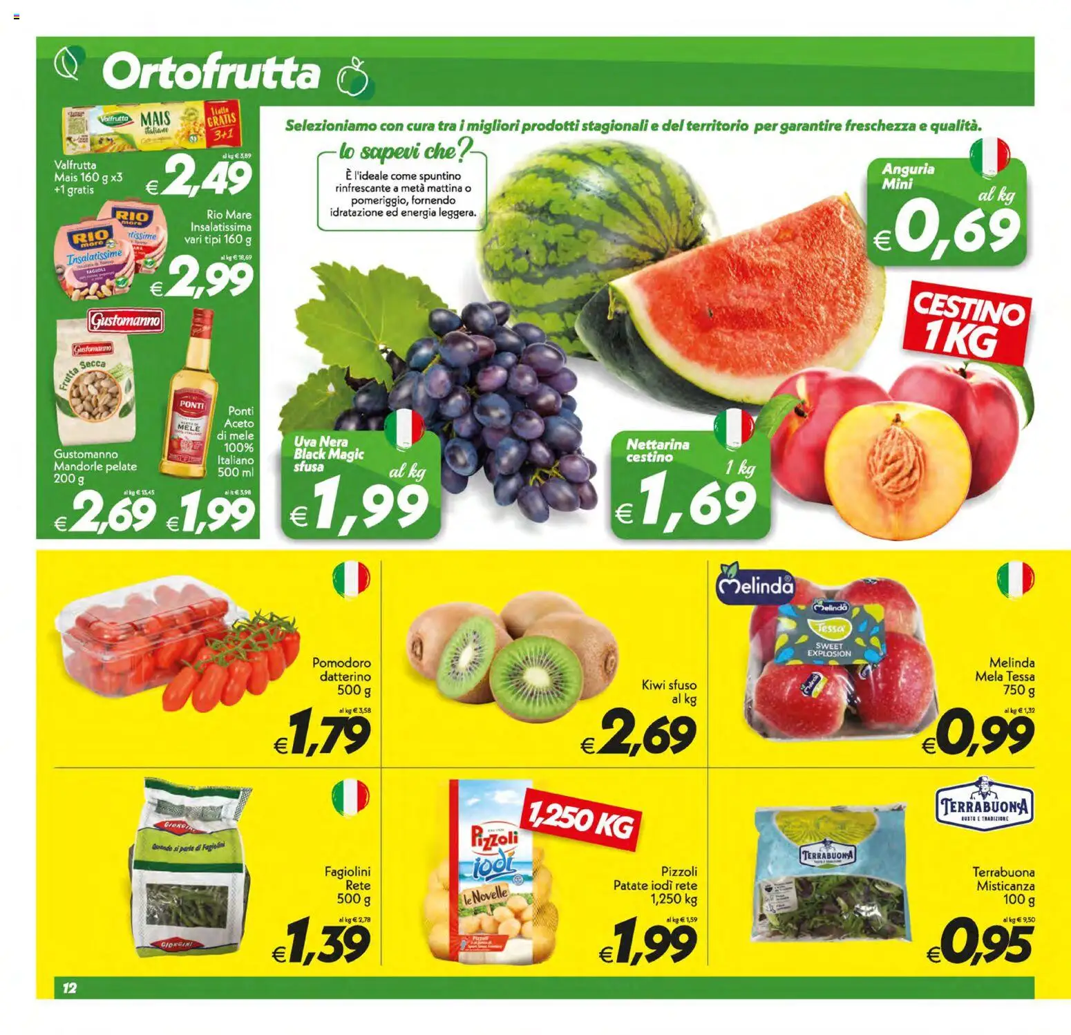 Volantino SuperConveniente del 21/07/2026 | Pagina: 12 | Prodotti: Mandorle, Anguria, Aceto, Cestino
