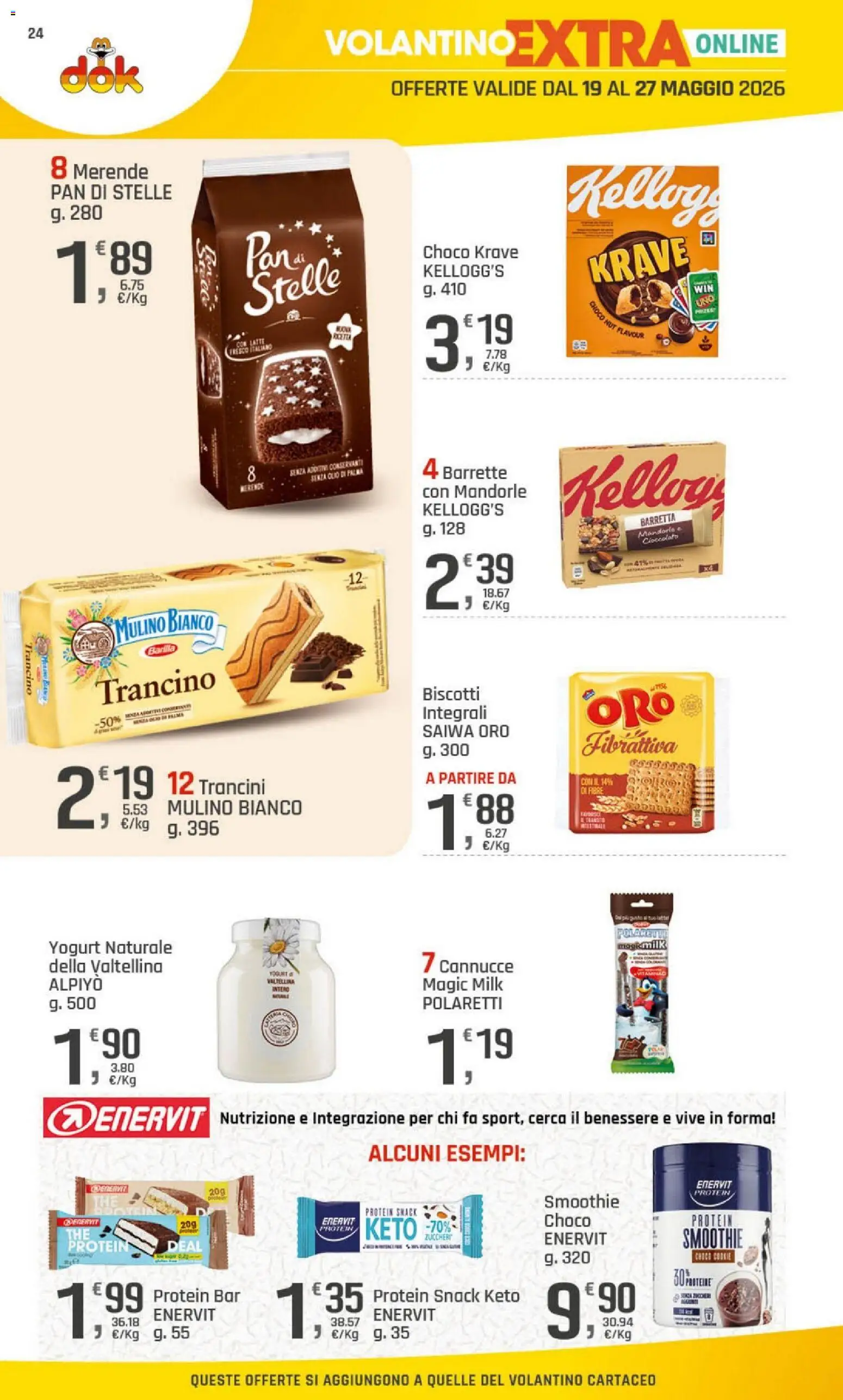 Volantino DOK del 15.05.2026 | Pagina: 24 | Prodotti: Cioccolato, Biscotti, Olio, Mandorle