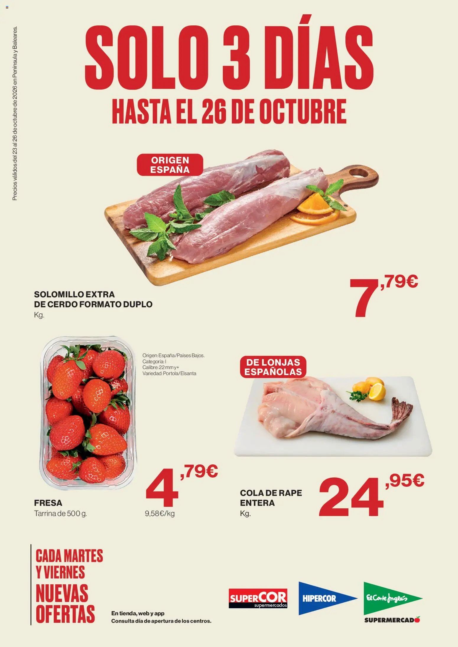 El Corte Inglés solo 3 días │ válido desde el 23/10/2026 | Página: 1