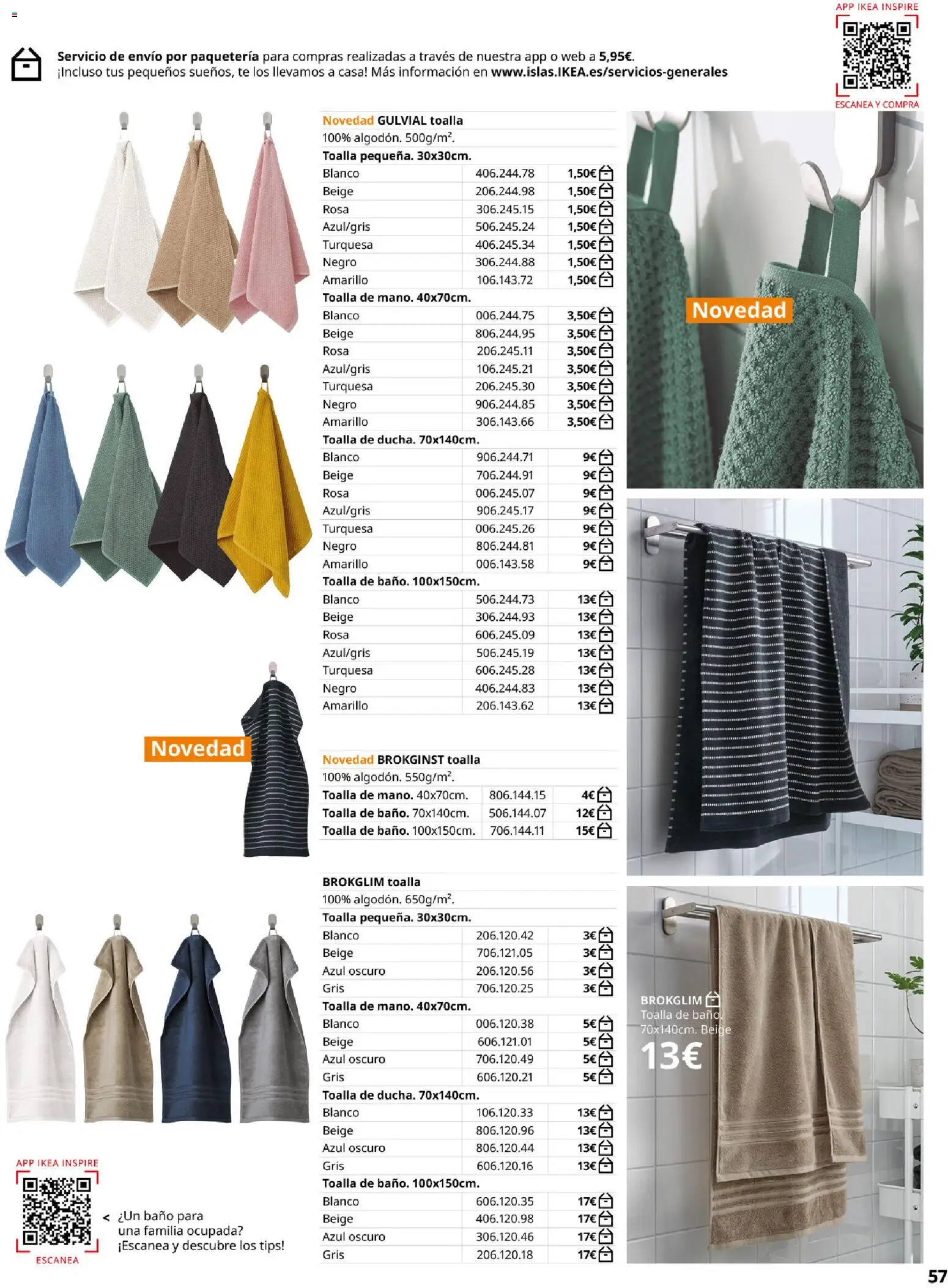 Catálogo IKEA Baños │ válido desde el 01.02.2026 | Página: 57 | Productos: Toalla de baño, Té, Baño