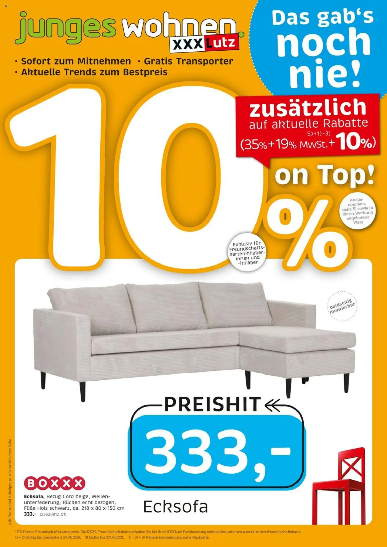 XXXLutz Junges Wohnen – gültig ab 10.06.2026 | Seite: 1 | Produkte: Top, Ecksofa