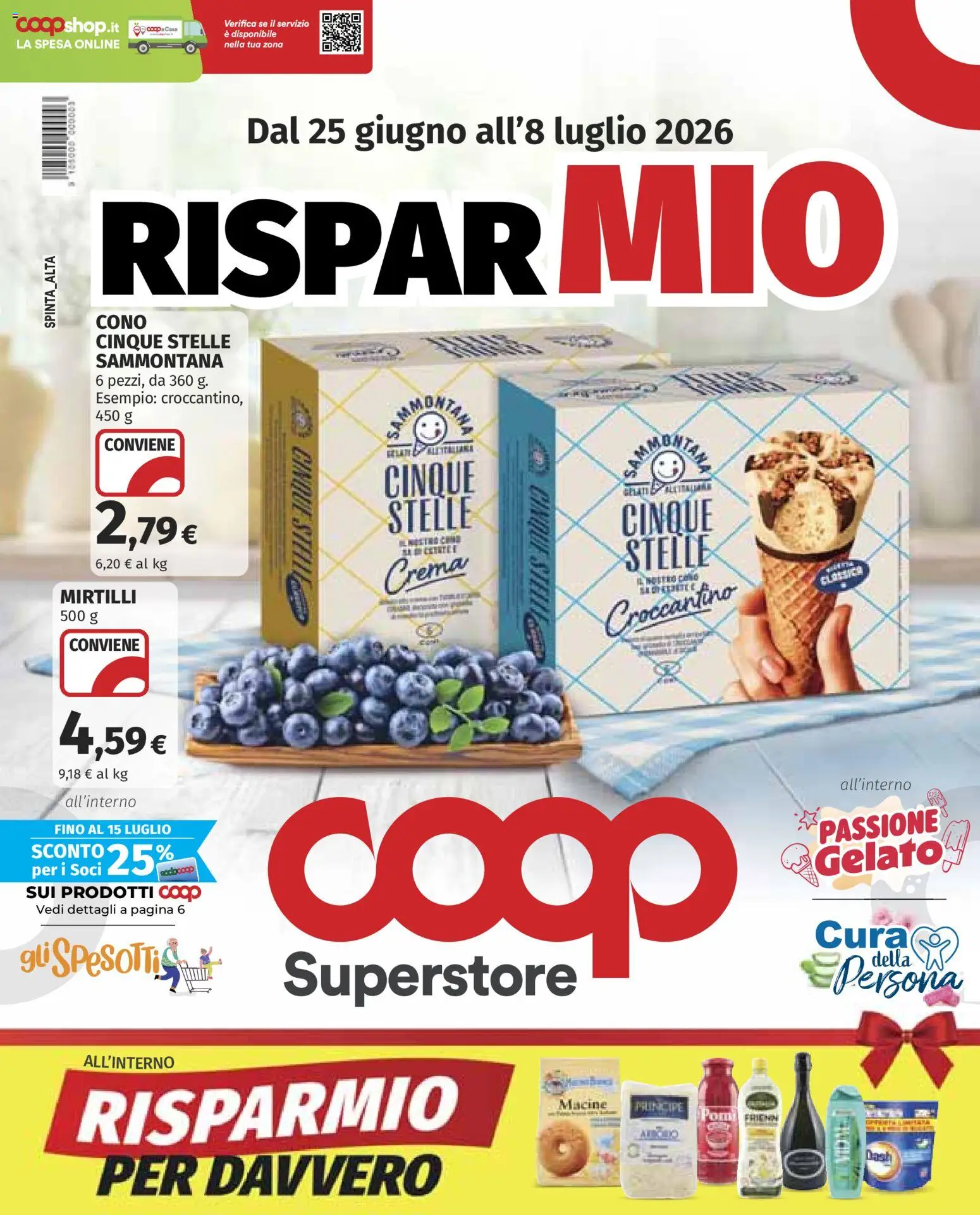 Volantino COOP del 25/06/2026 | Pagina: 1 | Prodotti: Crema, Mirtilli